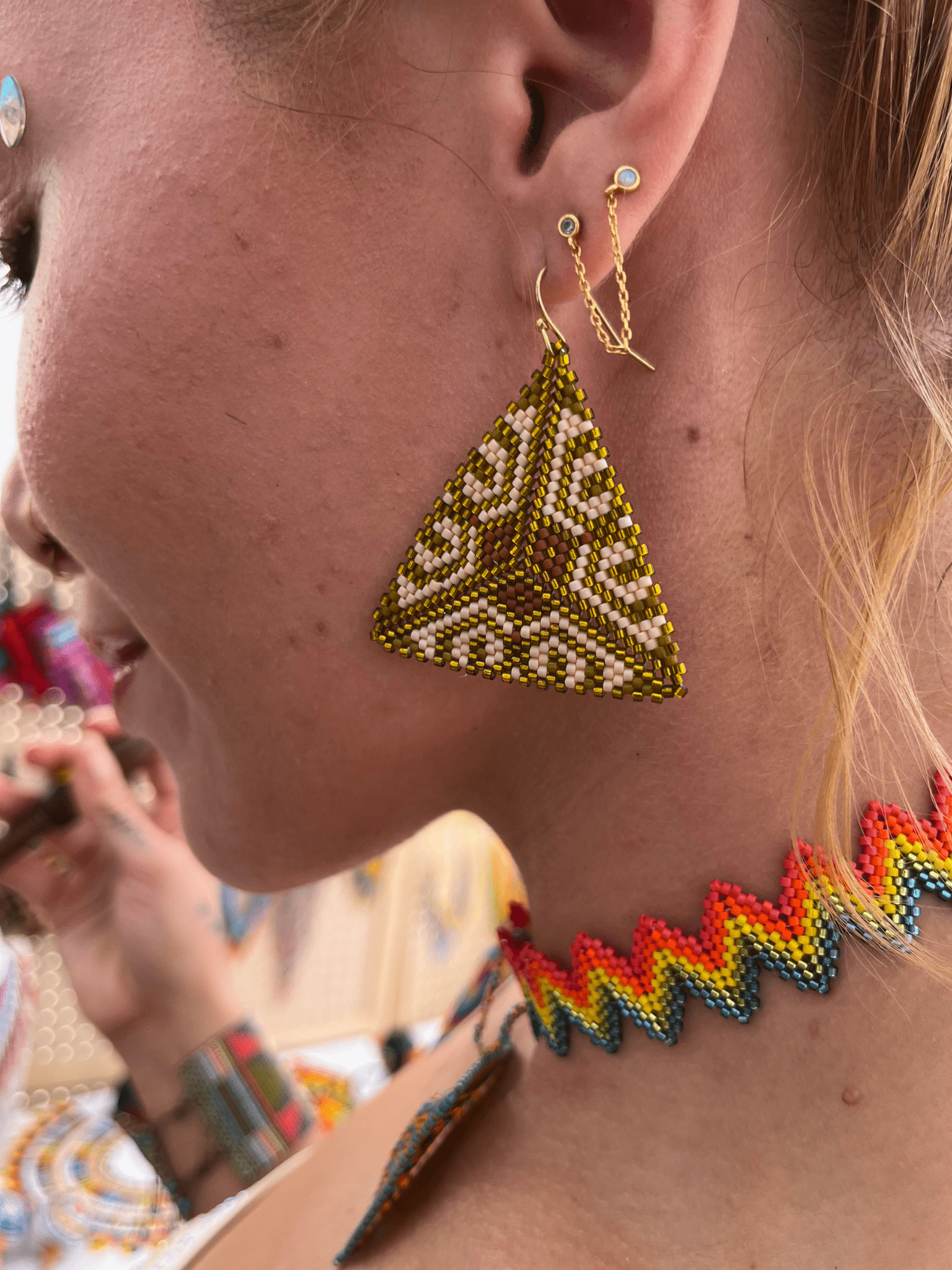 Pyramid Earrings by Collective Journey Art