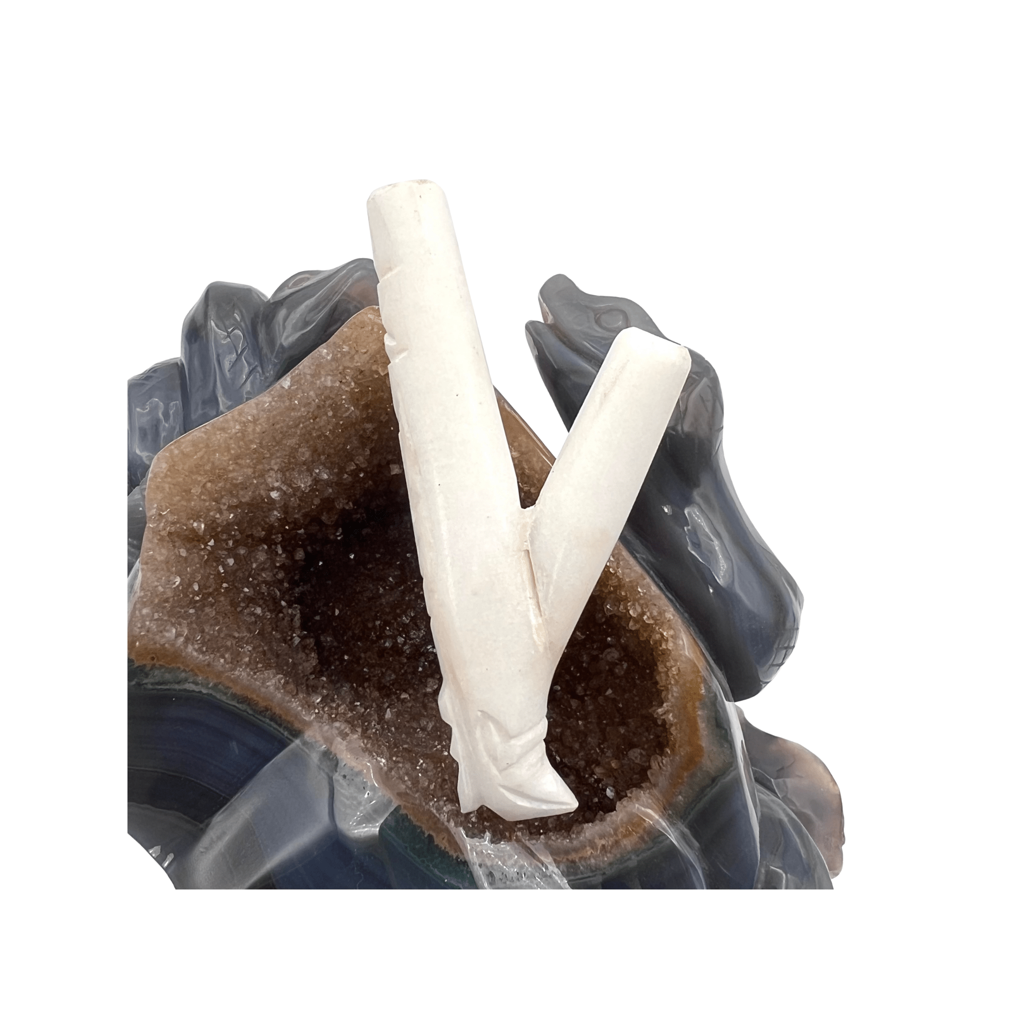 White Serpentine Stone Kuripe by Collective Journey Art
