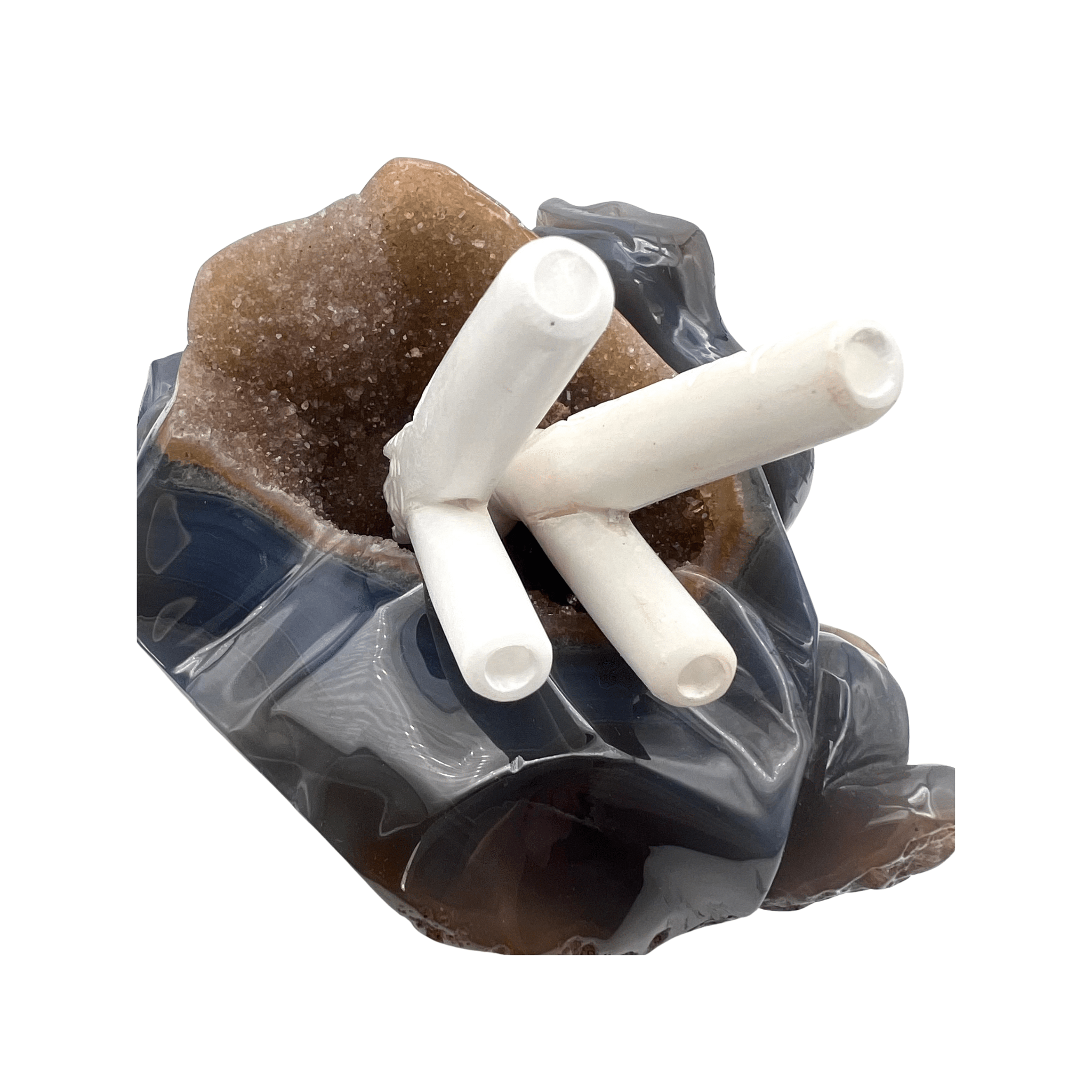 White Serpentine Stone Kuripe by Collective Journey Art