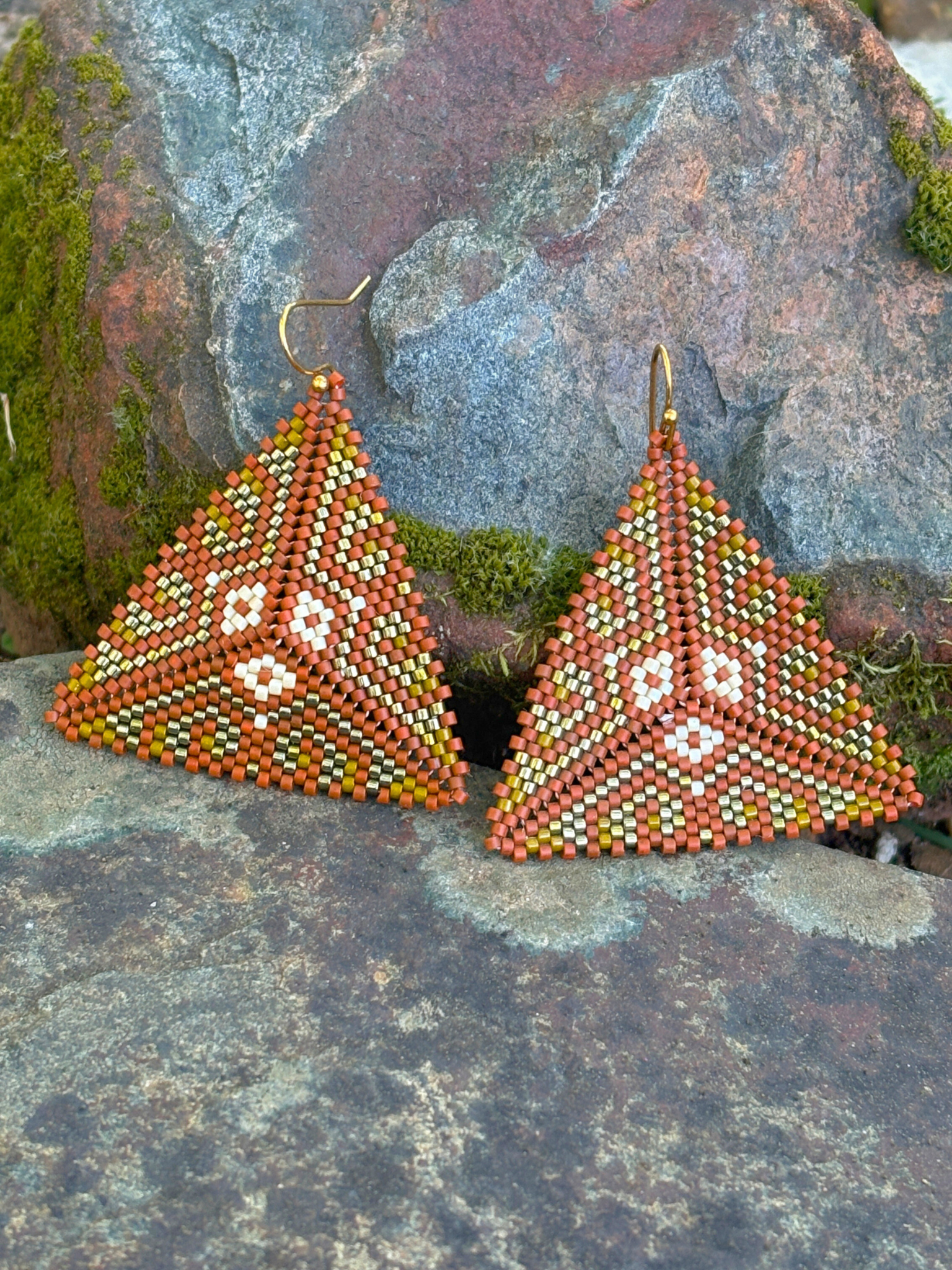 Pyramid Earrings by Collective Journey Art