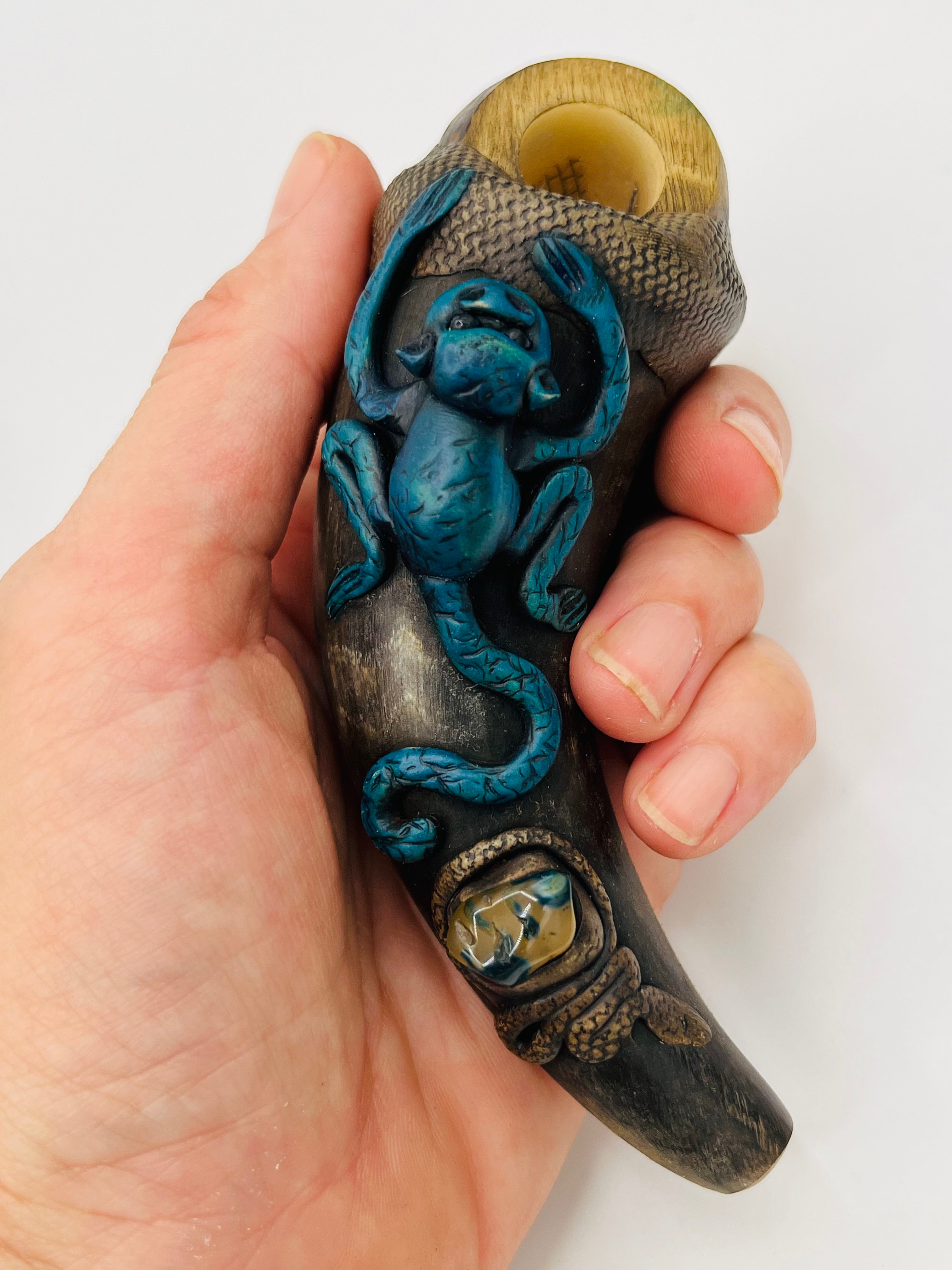 Handcrafted Bull Horn & Tagua Smoke Pipes