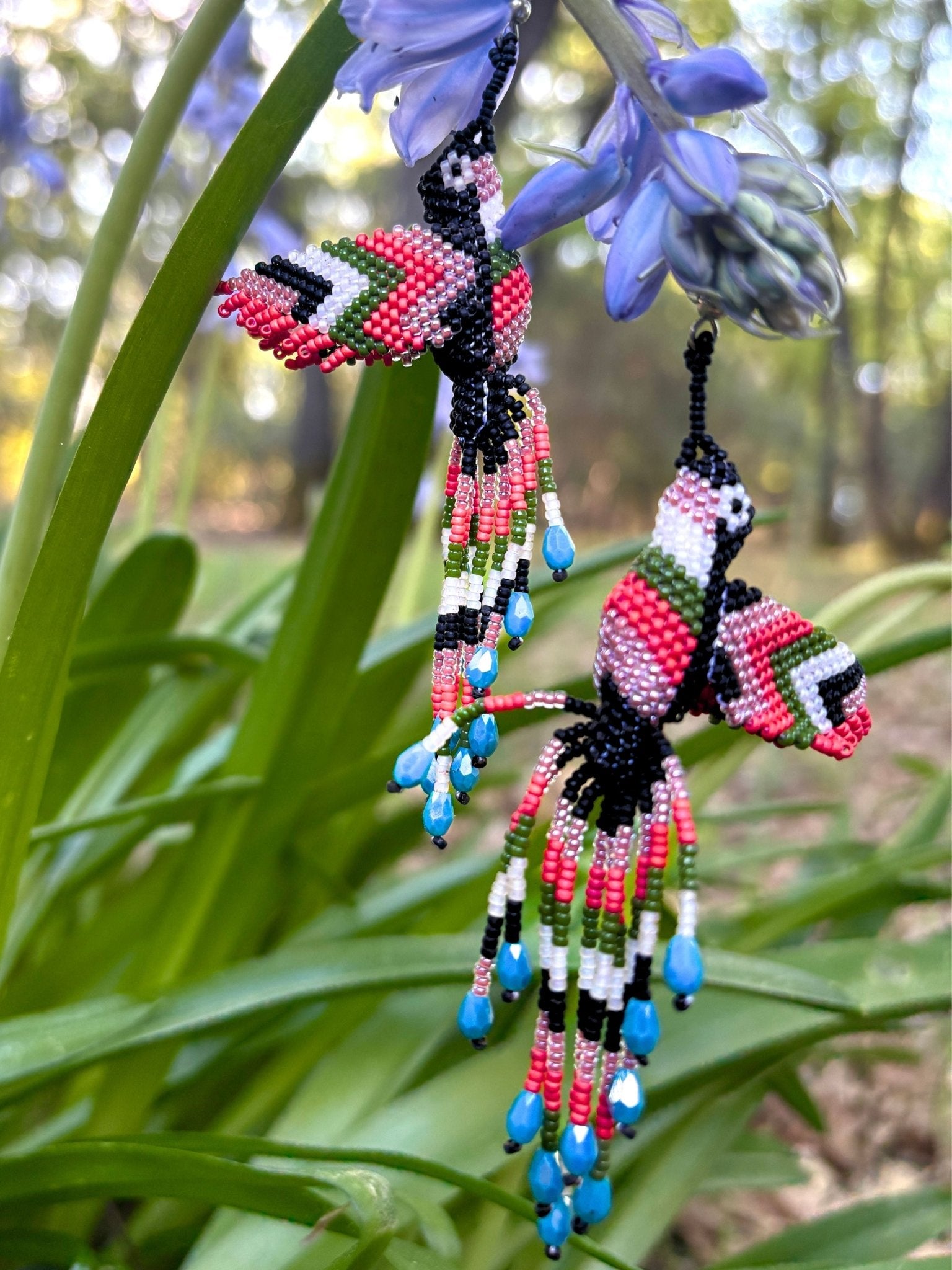Exquisite Hummingbird Earrings by Collective Journey Art