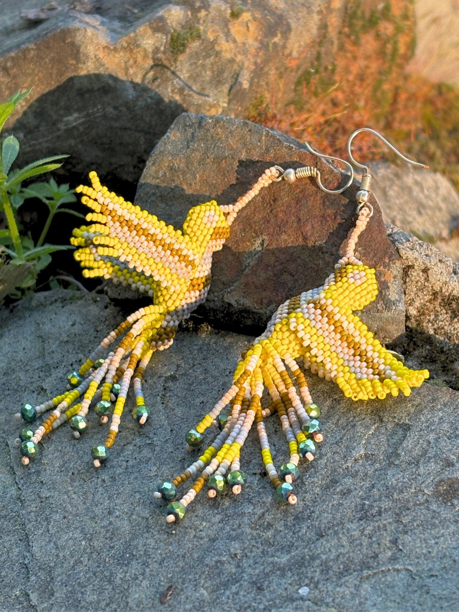 Exquisite Hummingbird Earrings by Collective Journey Art