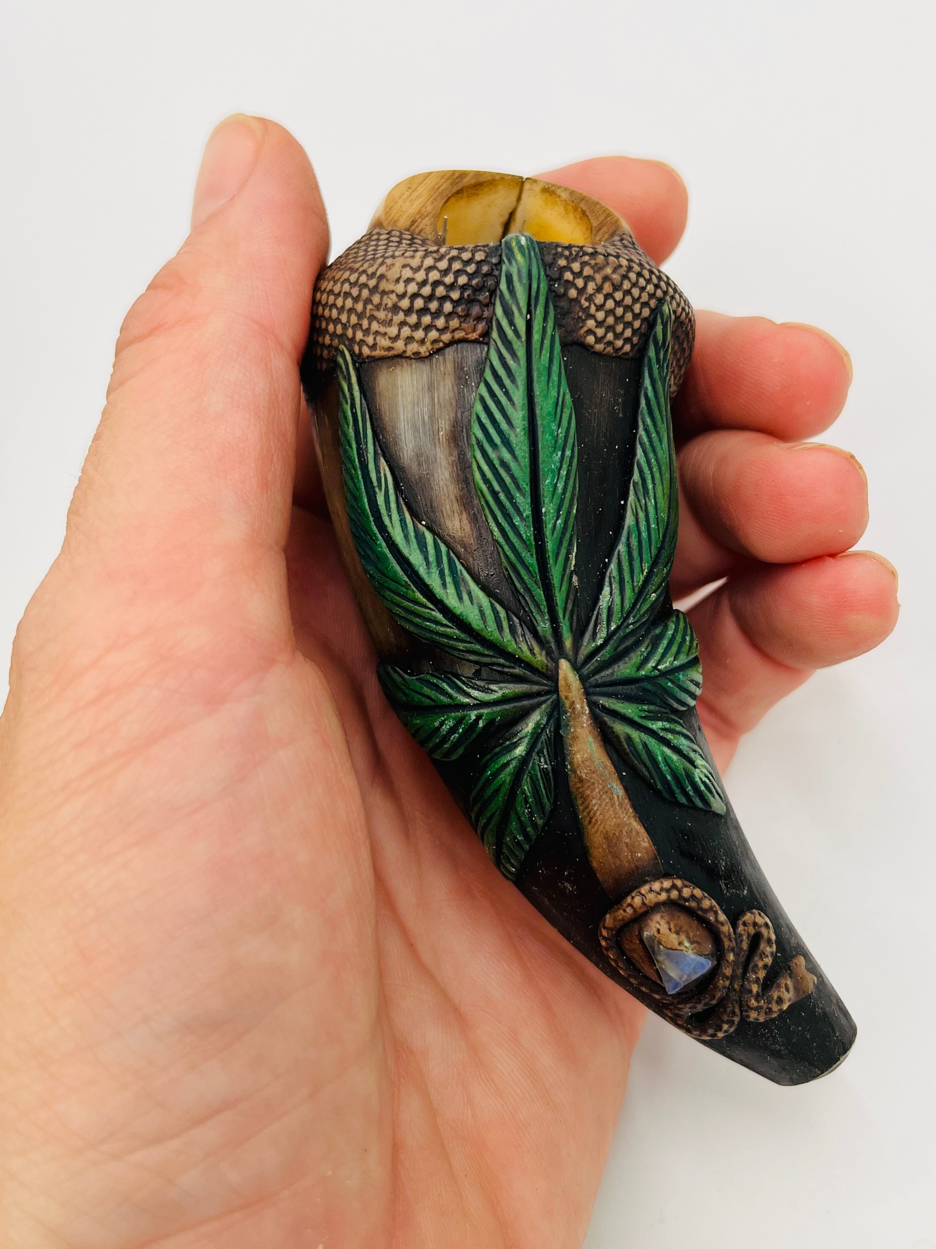 Handcrafted Bull Horn & Tagua Smoke Pipes