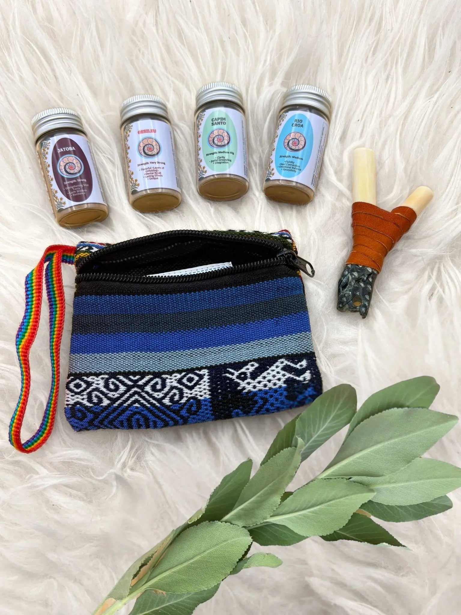 Gesileu + Jatoba + Capim Santo + Rio Croa Hapé Medium Jar (0.6 oz) Bundle by Collective Journey Art