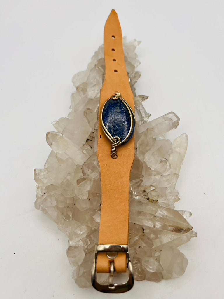 Leather Gem Buckle Bracelet by Collective Journey Art