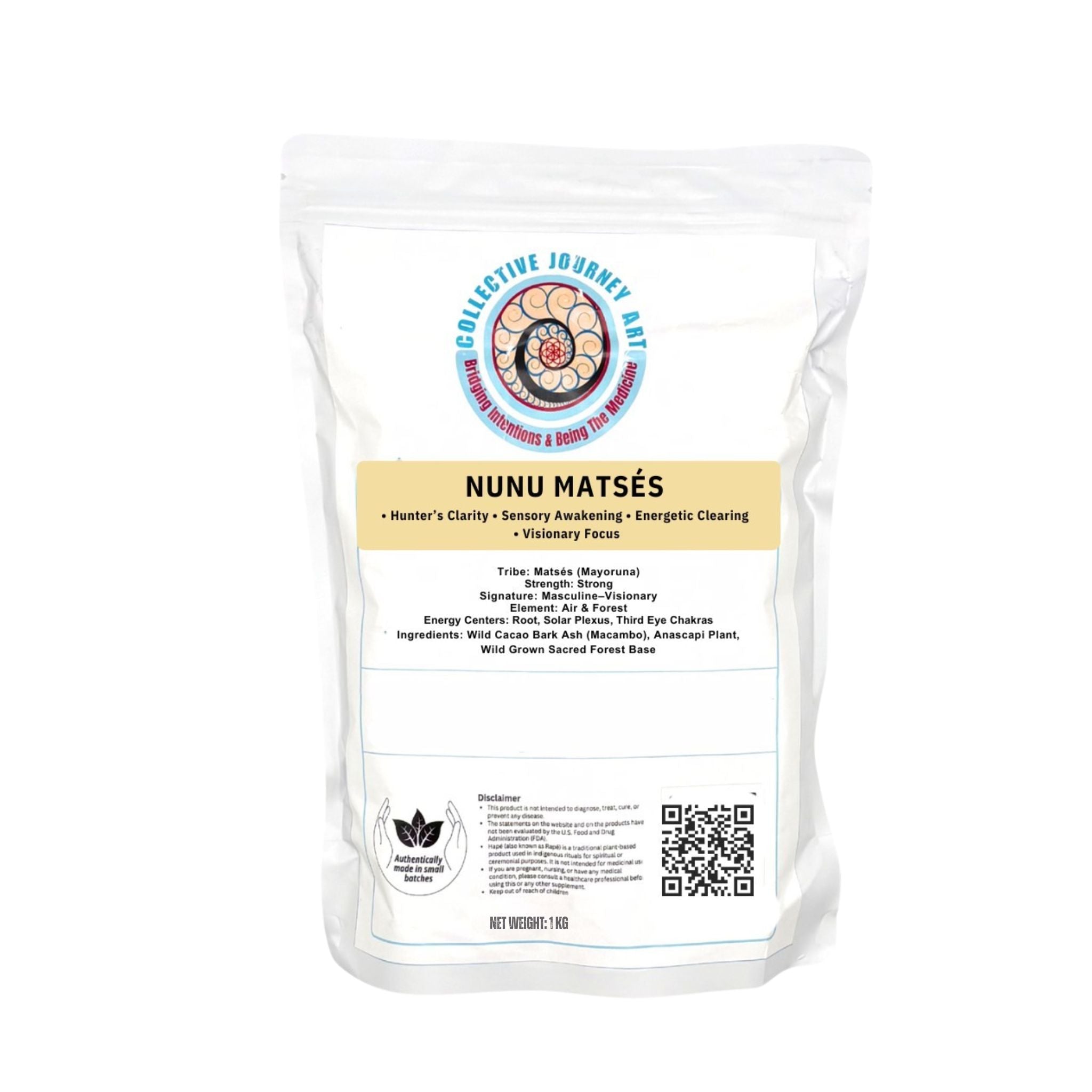 Hapé Nunu - Matsés (Nicotine Free) Authentic Rapé by Collective Journey Art