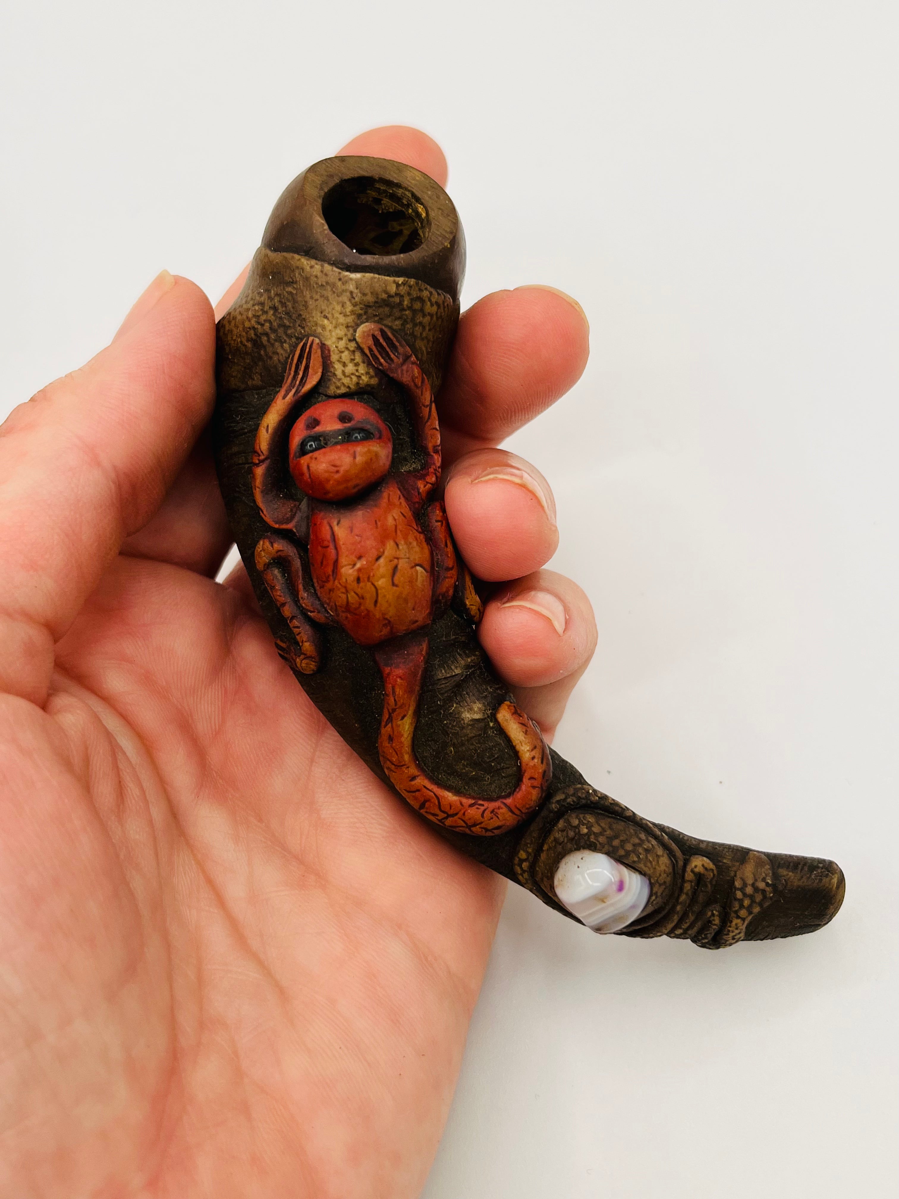 Handcrafted Goat Horn & Tagua Smoke Pipe