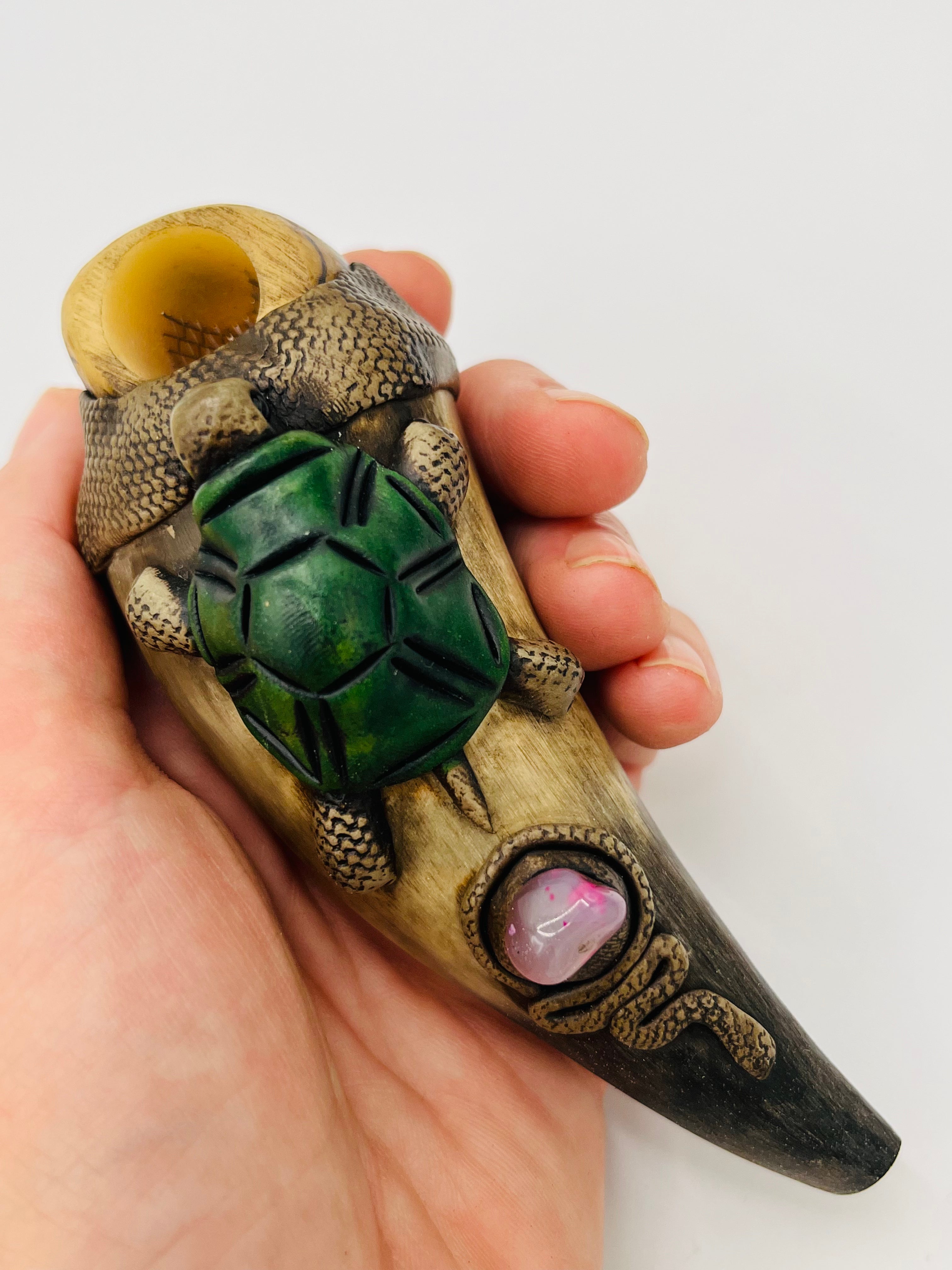 Handcrafted Bull Horn & Tagua Smoke Pipes