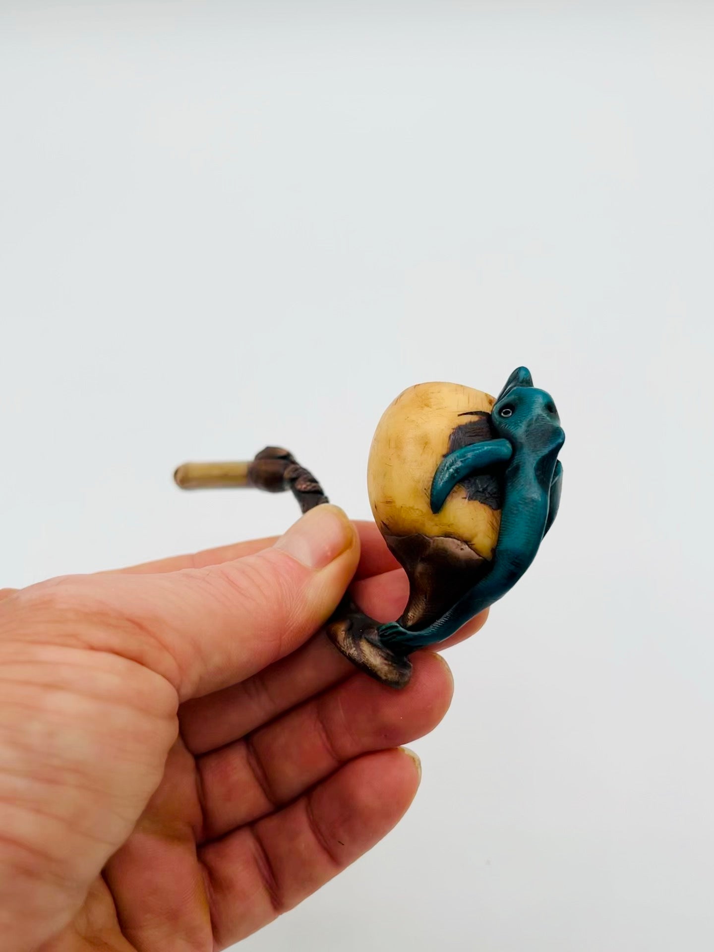 Curved Tagua Pipe by Collective Journey Art
