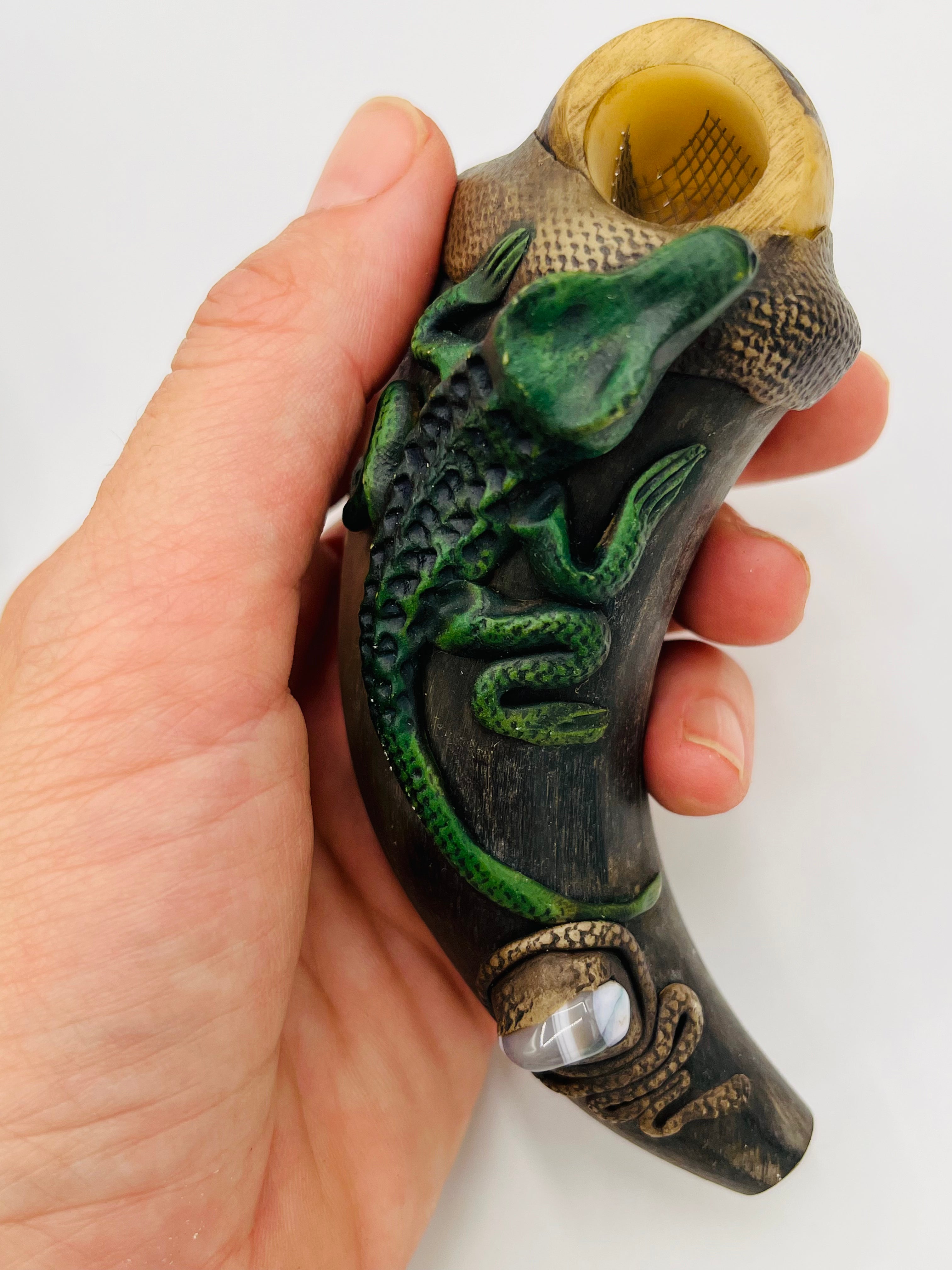 Handcrafted Bull Horn & Tagua Smoke Pipes