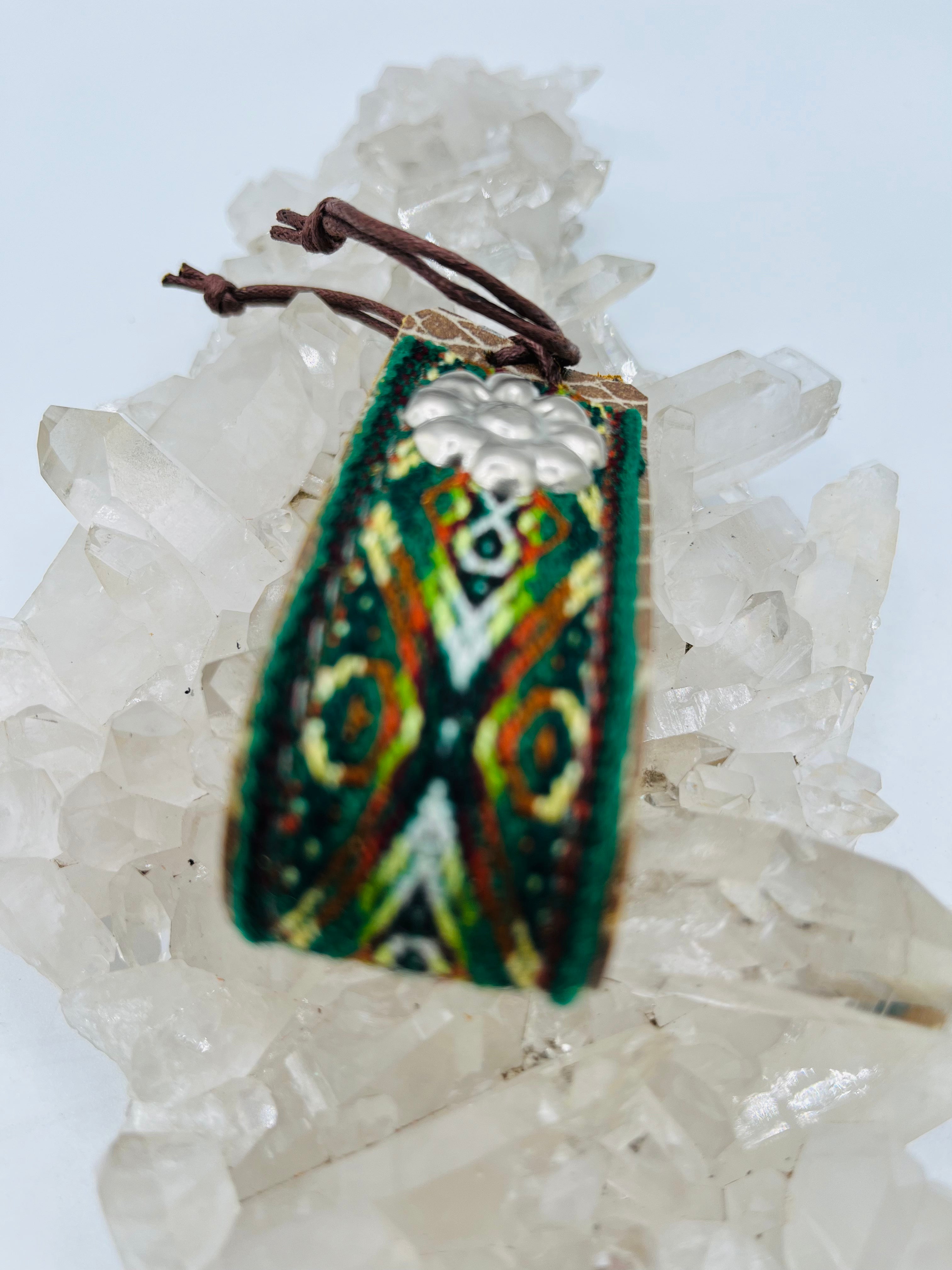 Leather Adjustable Textile Bracelet
