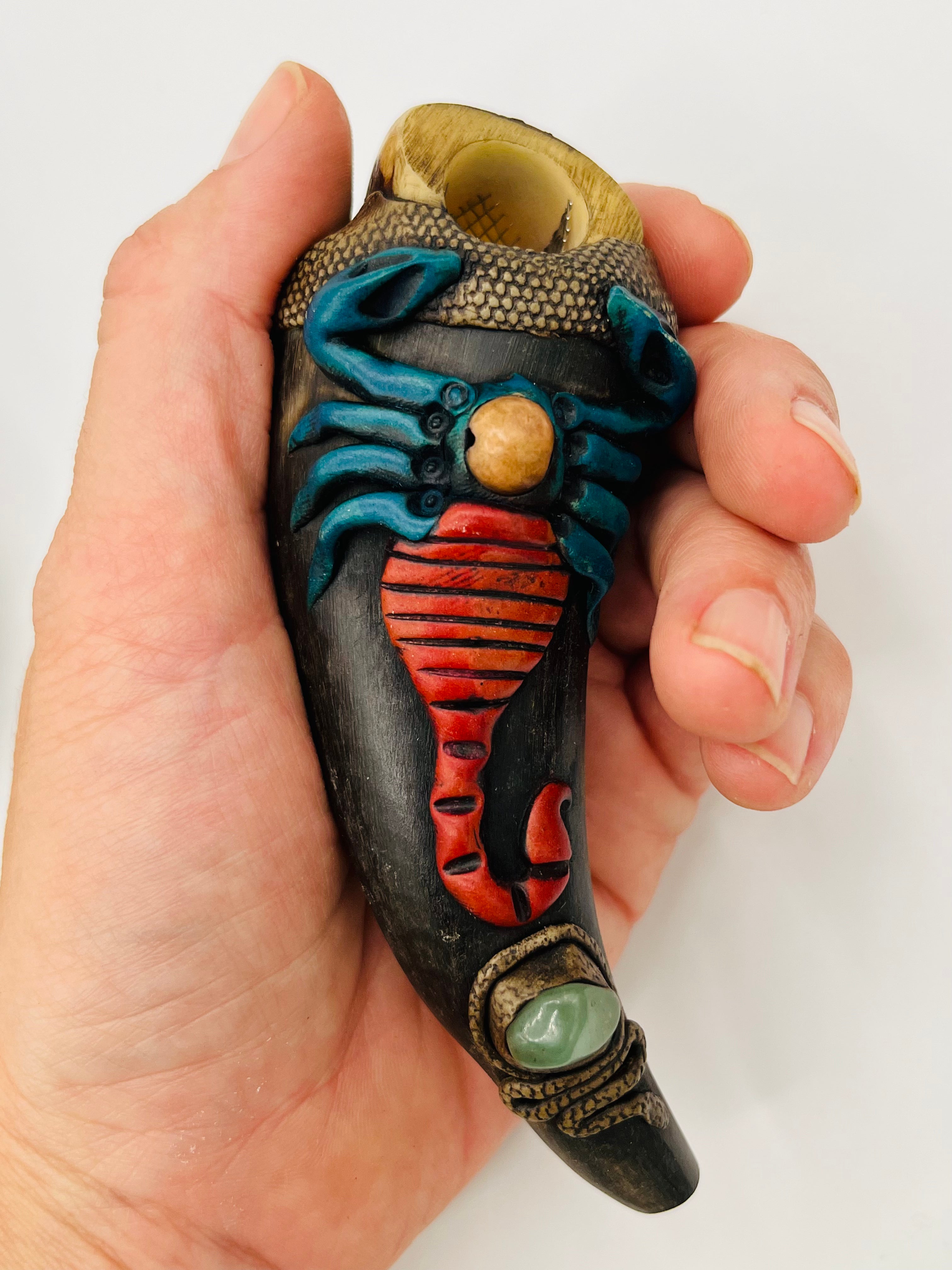 Handcrafted Bull Horn & Tagua Smoke Pipes