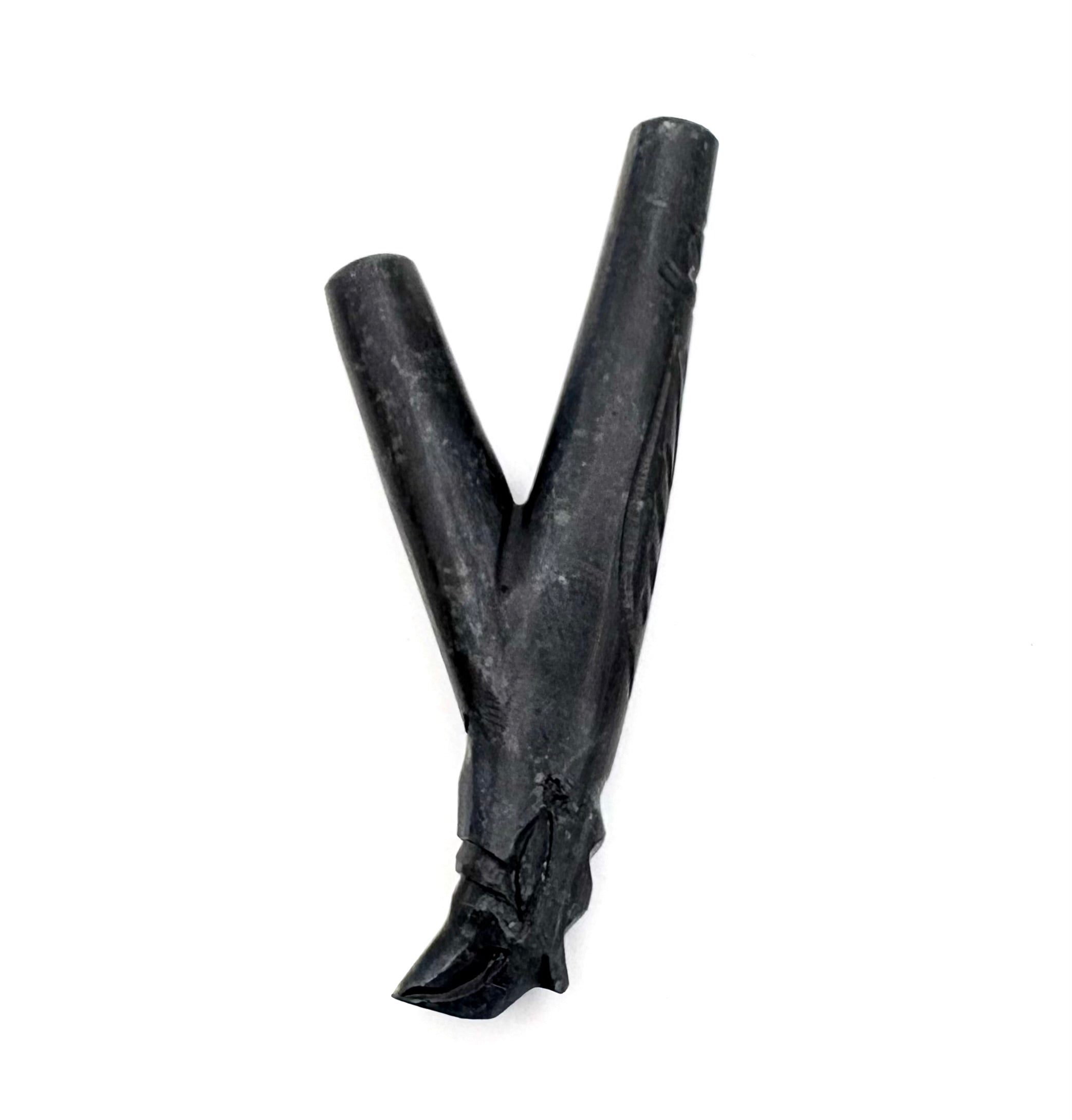 Black Serpentine Stone Kuripe - Self Hapé Applicator by Collective Journey Art