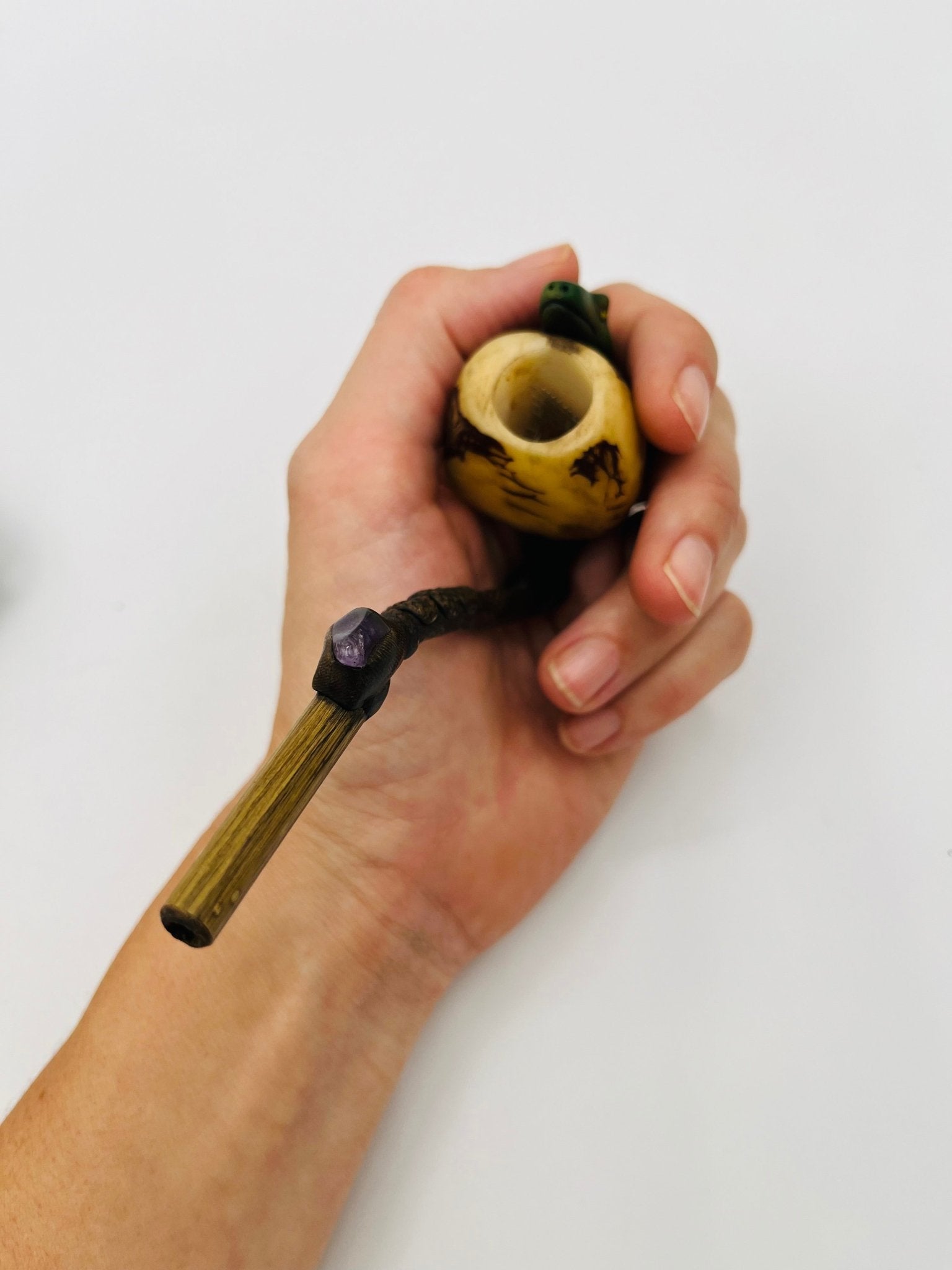 Curved Tagua Pipe by Collective Journey Art
