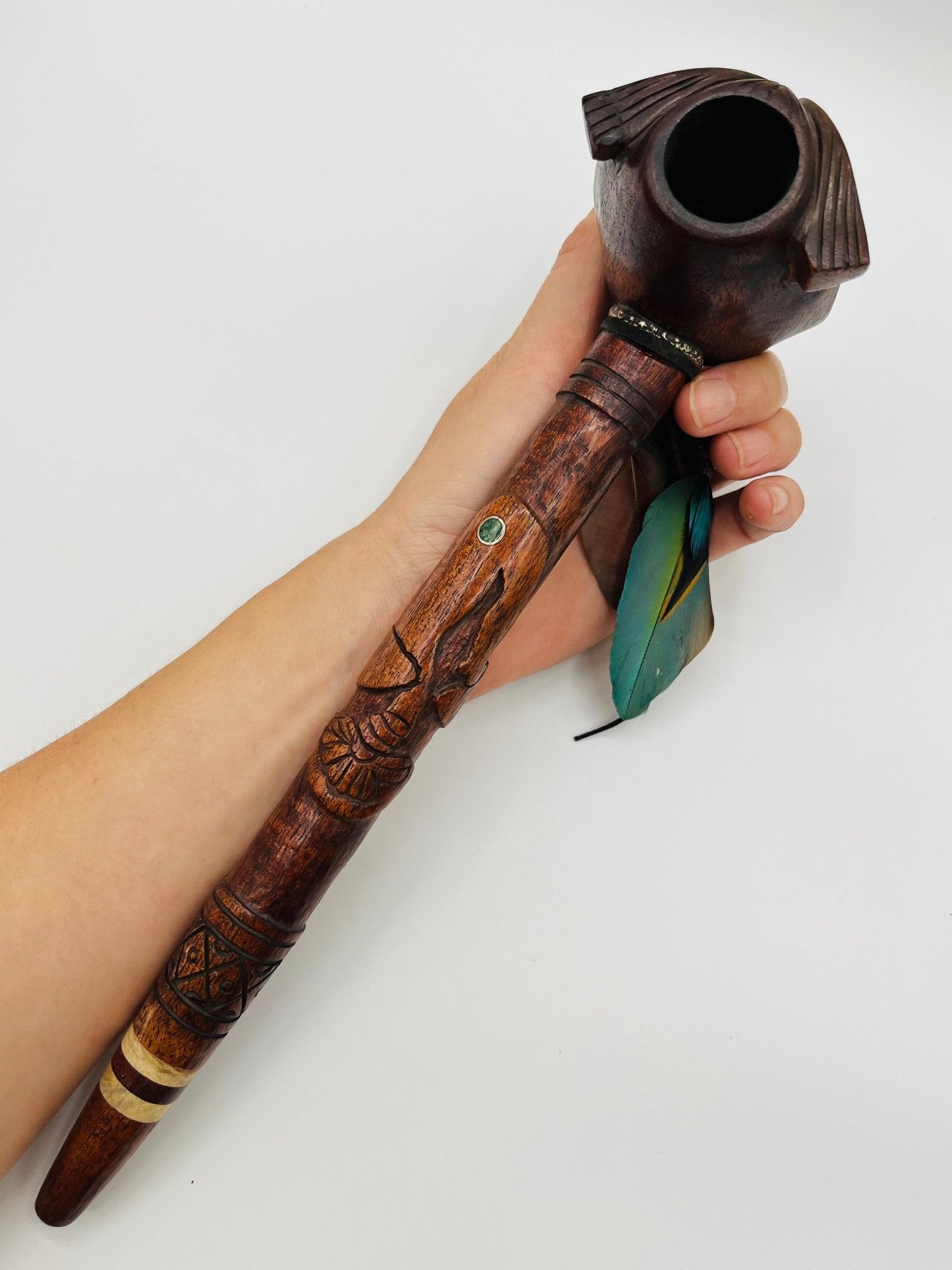 Owl Peace Pipe by Collective Journey Art