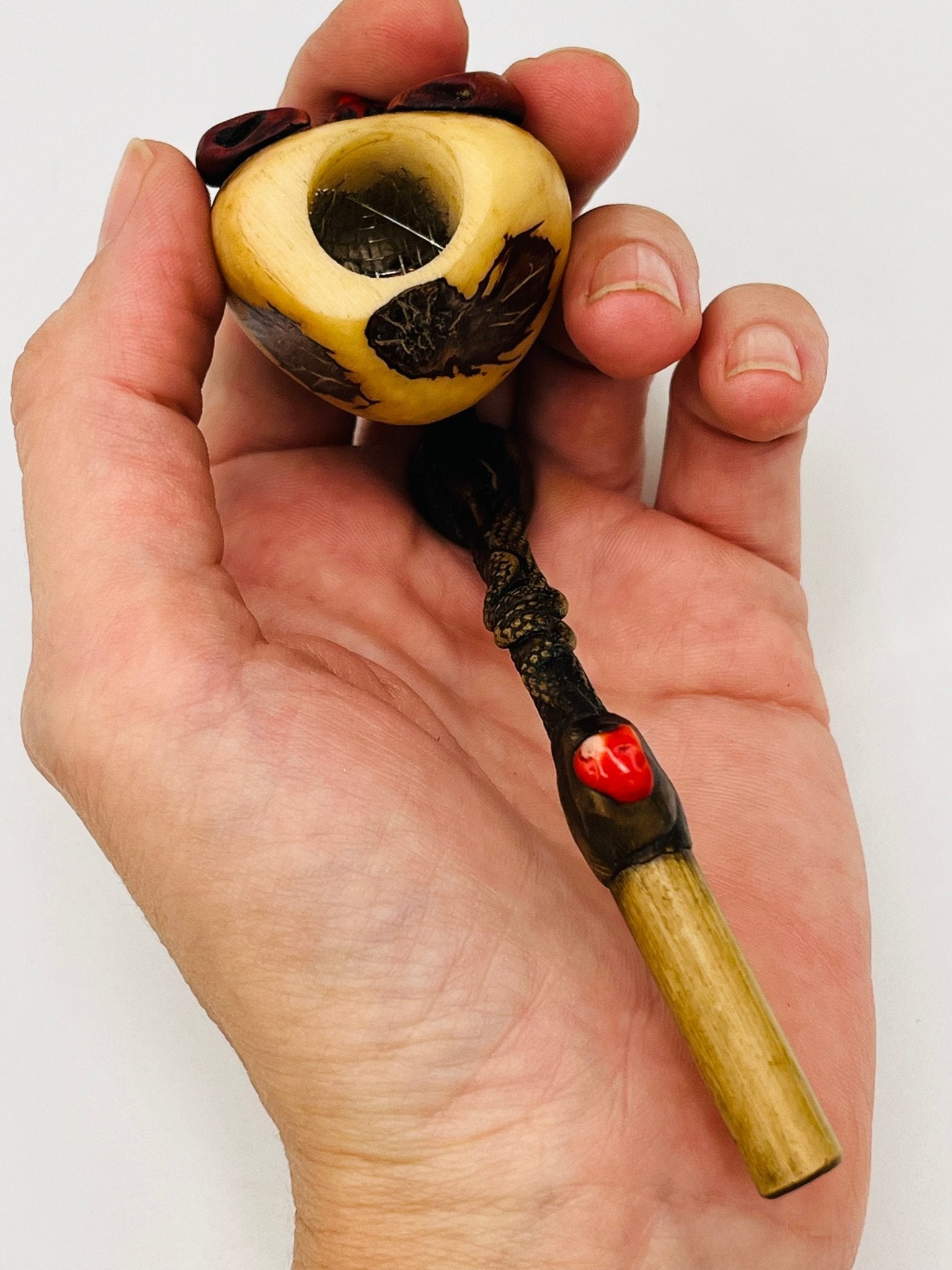 Curved Tagua Pipe by Collective Journey Art