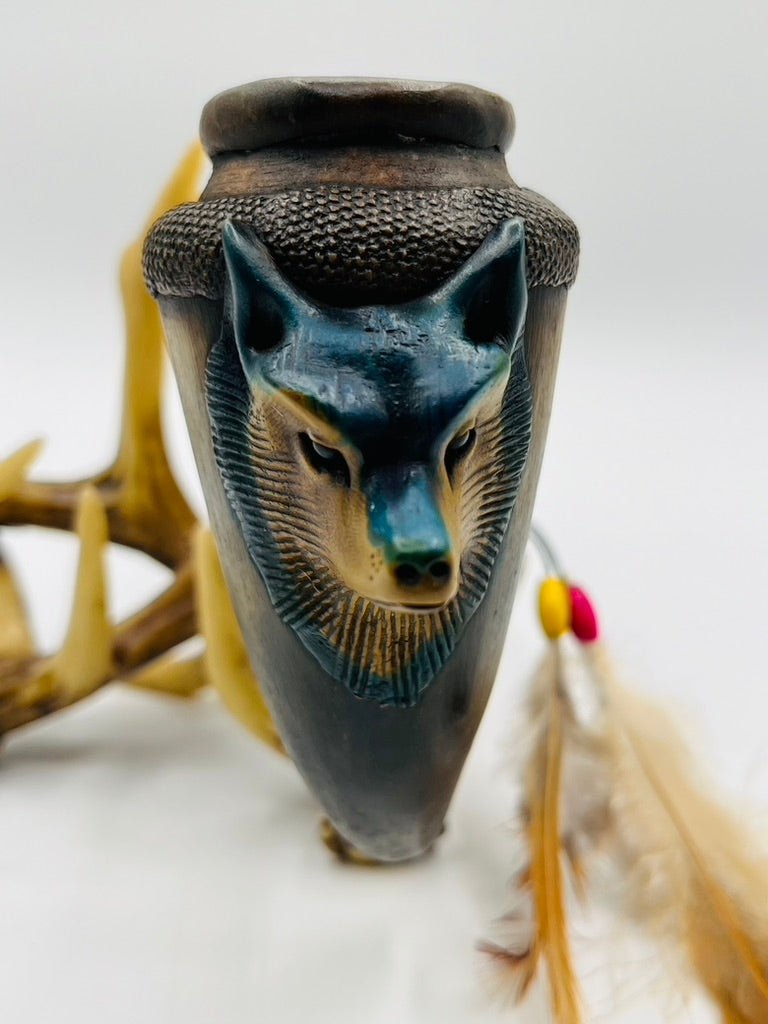 Bamboo Peace Pipe - Coyote by Collective Journey Art