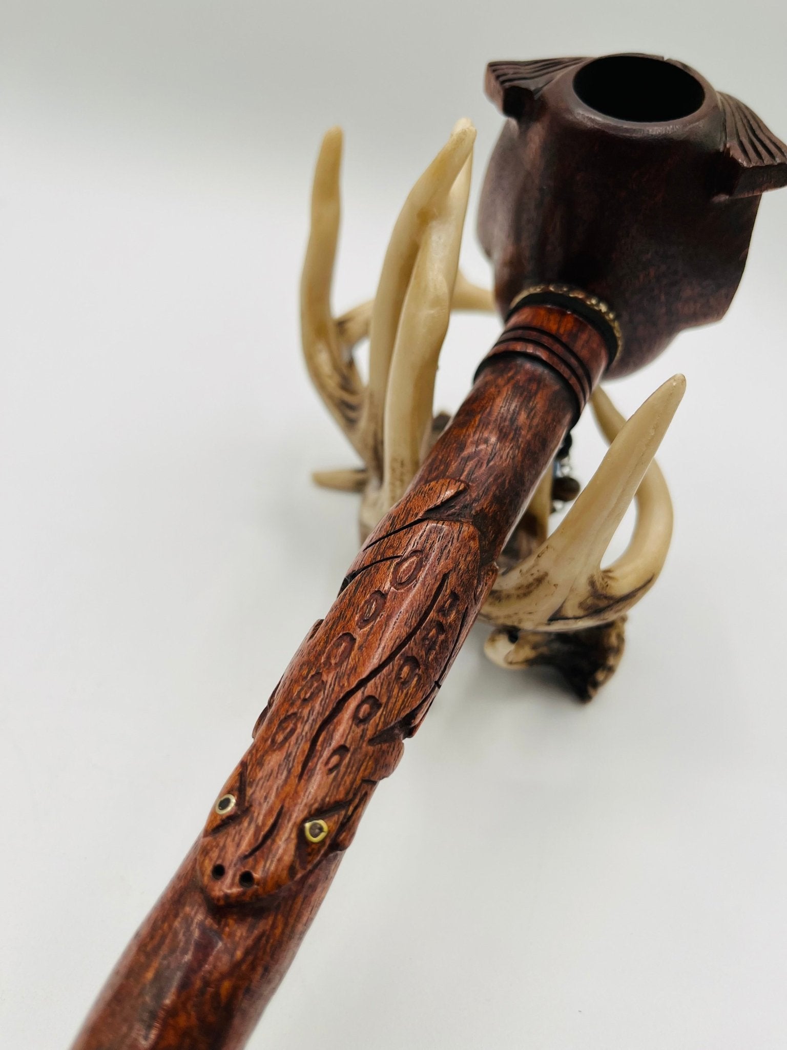 Owl Peace Pipe by Collective Journey Art