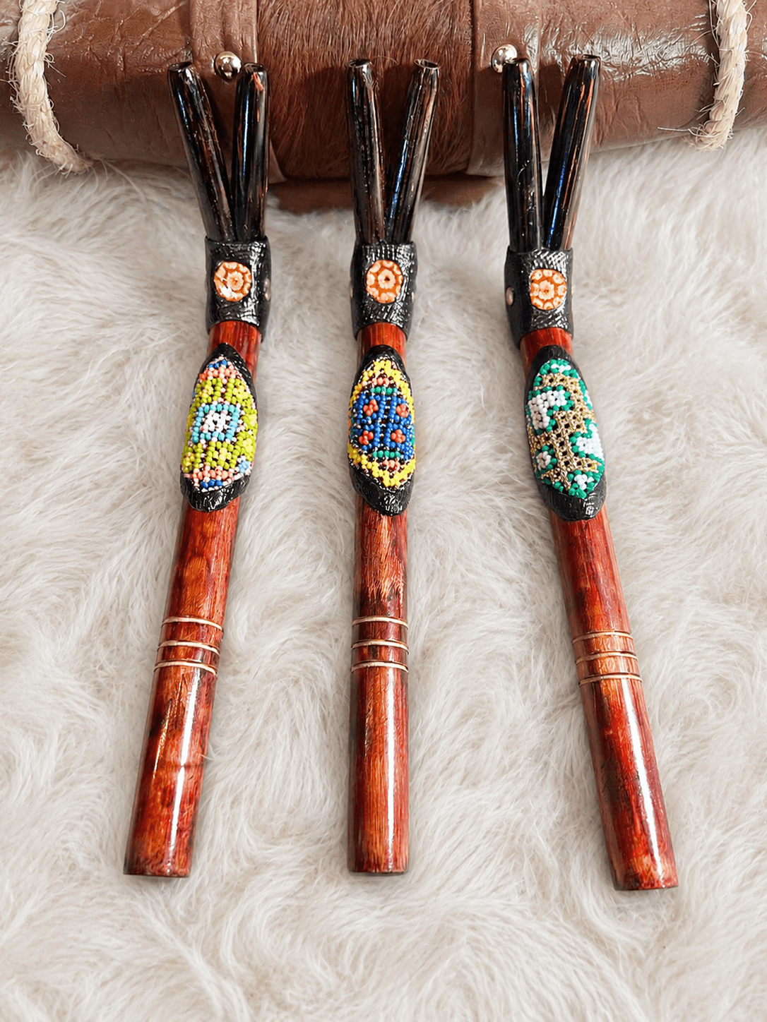 Bamboo Tepi “L” | Double Nostril Hapé Serving Applicator by Collective Journey Art