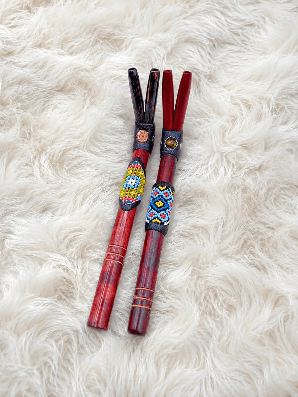 Bamboo Tepi “L” | Double Nostril Hapé Serving Applicator by Collective Journey Art