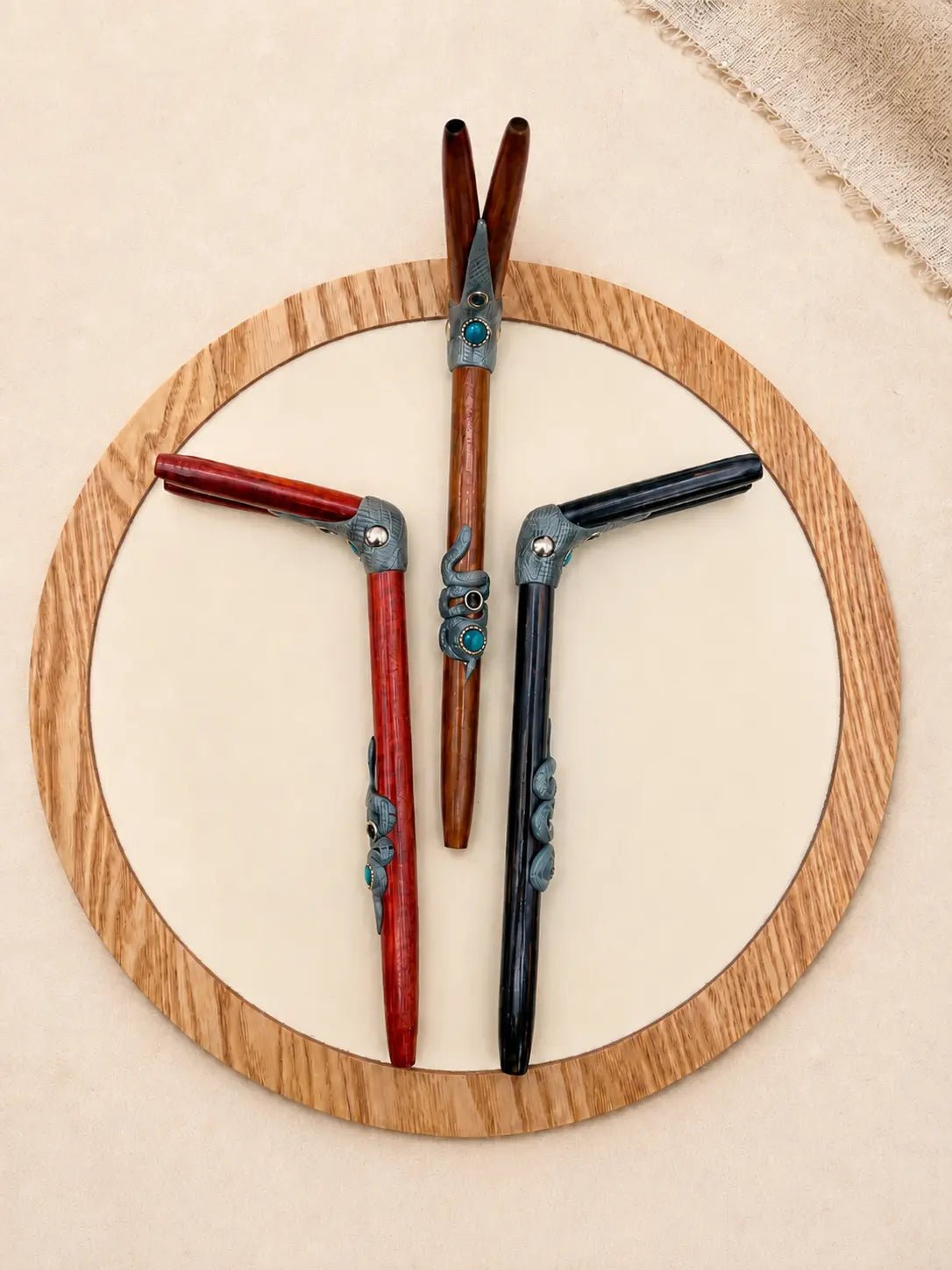 Double Snake Tepi | Handcrafted Double-Nostril Hapé Serving Applicator by Collective Journey Art