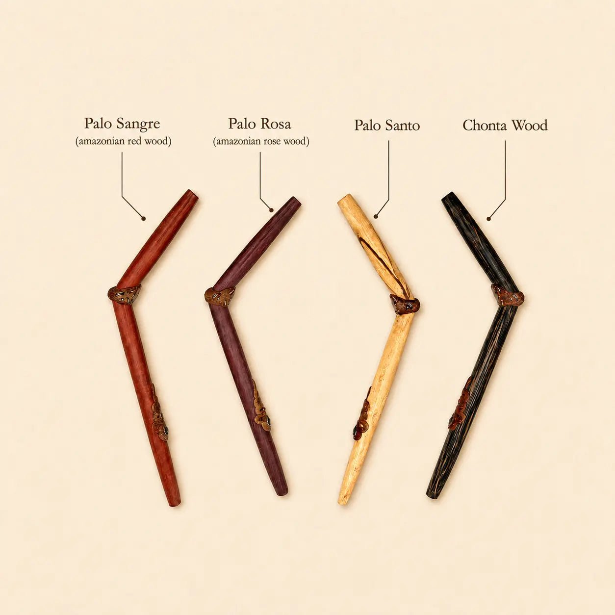 Four Woods Serpent Tepi | Hapé Serving Applicator by Collective Journey Art