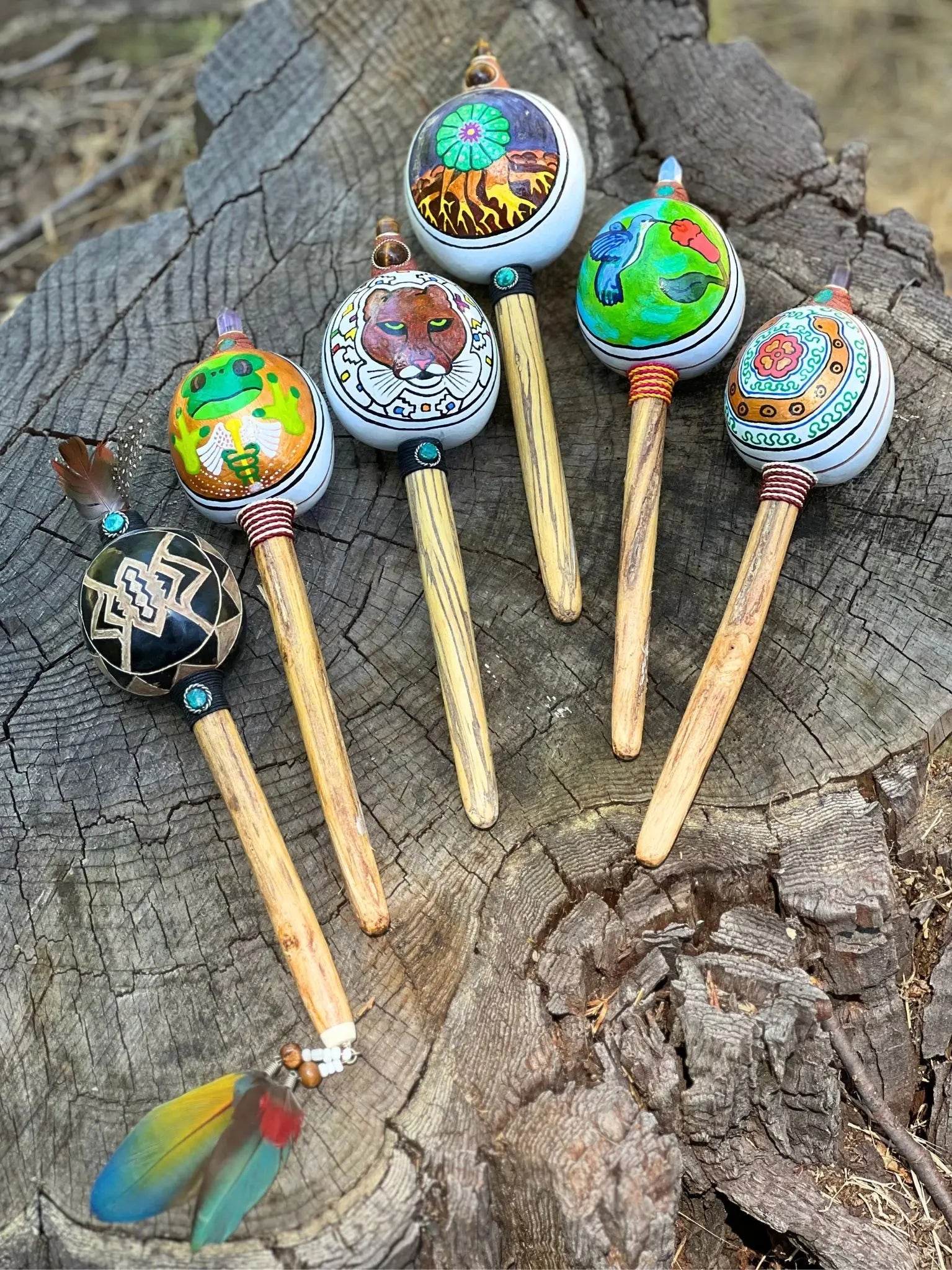 Maraca Wingo Gourd Shaker by Collective Journey Art