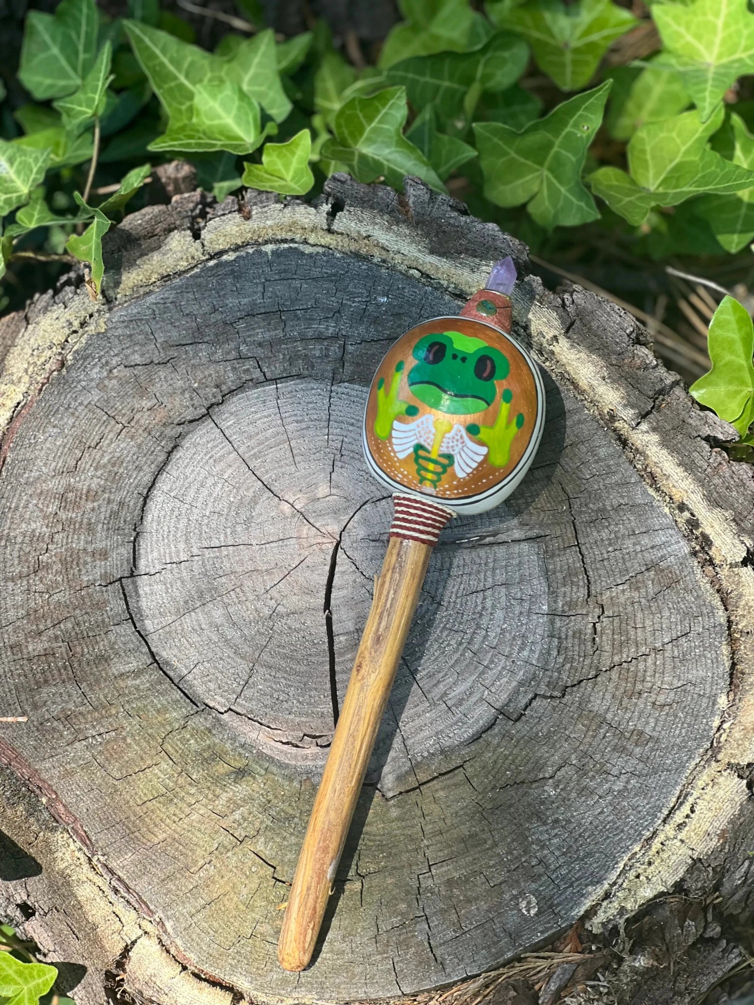 Maraca Wingo Gourd Shaker by Collective Journey Art