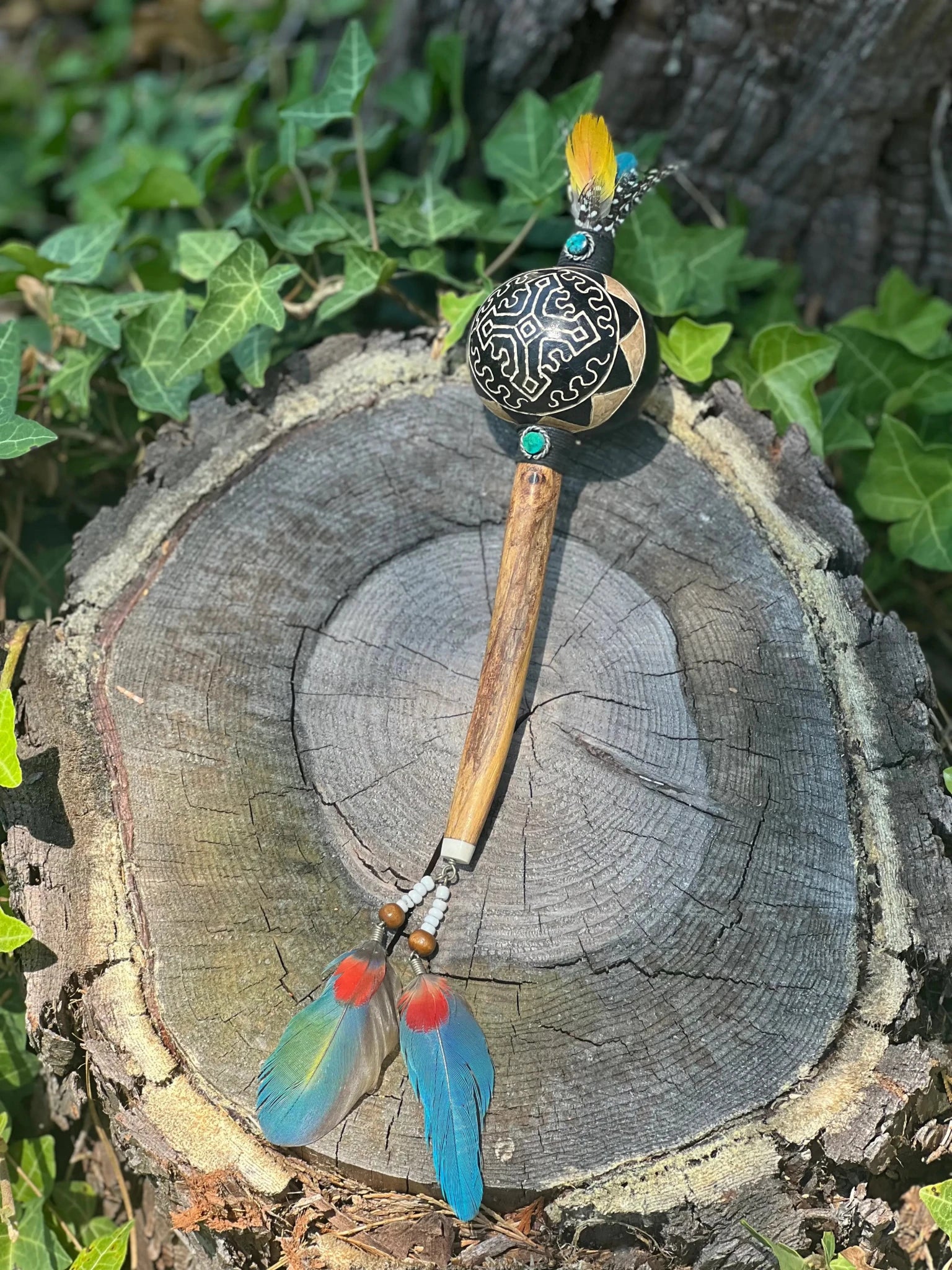Maraca Wingo Gourd Shaker by Collective Journey Art