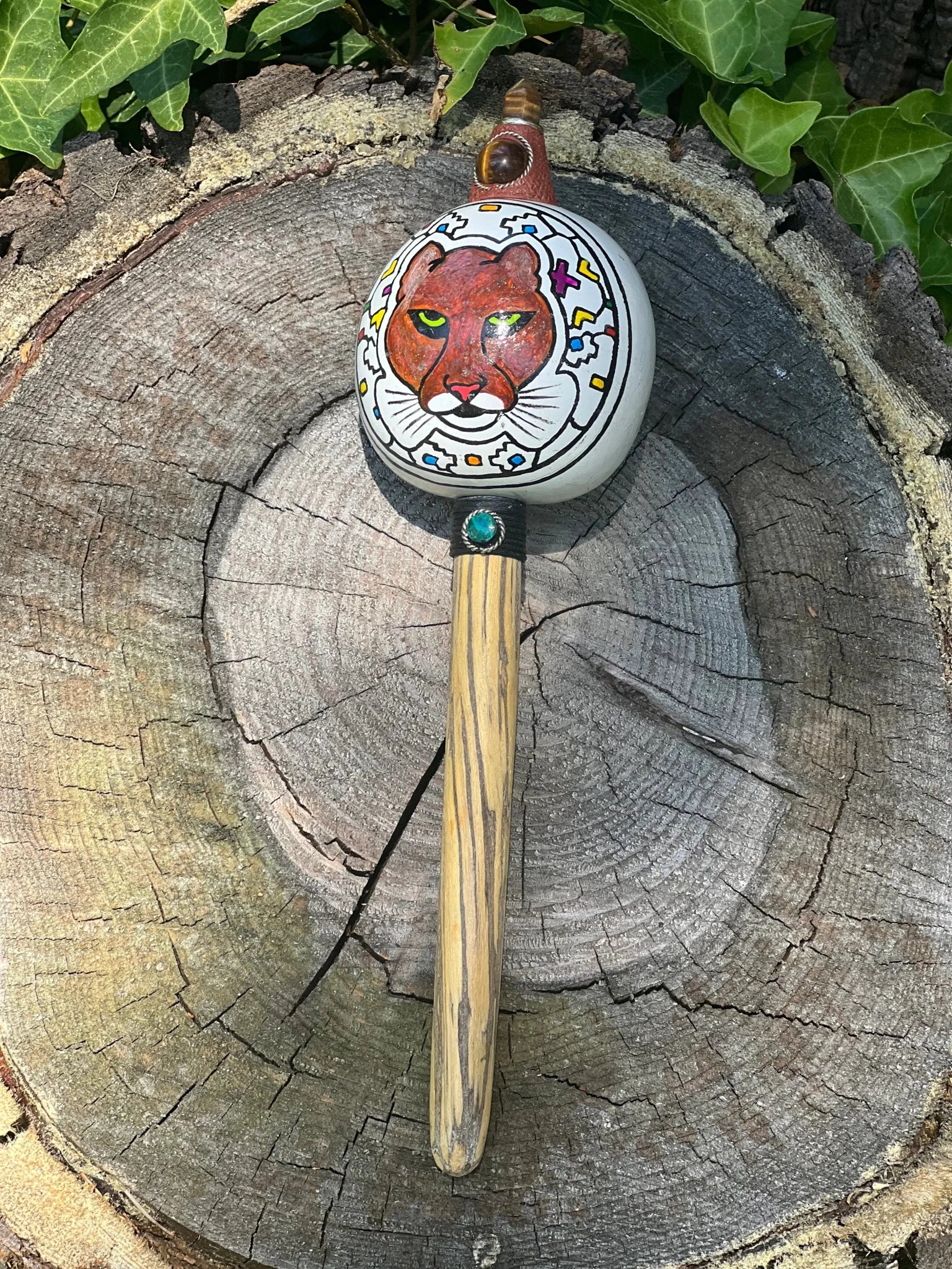Maraca Wingo Gourd Shaker by Collective Journey Art