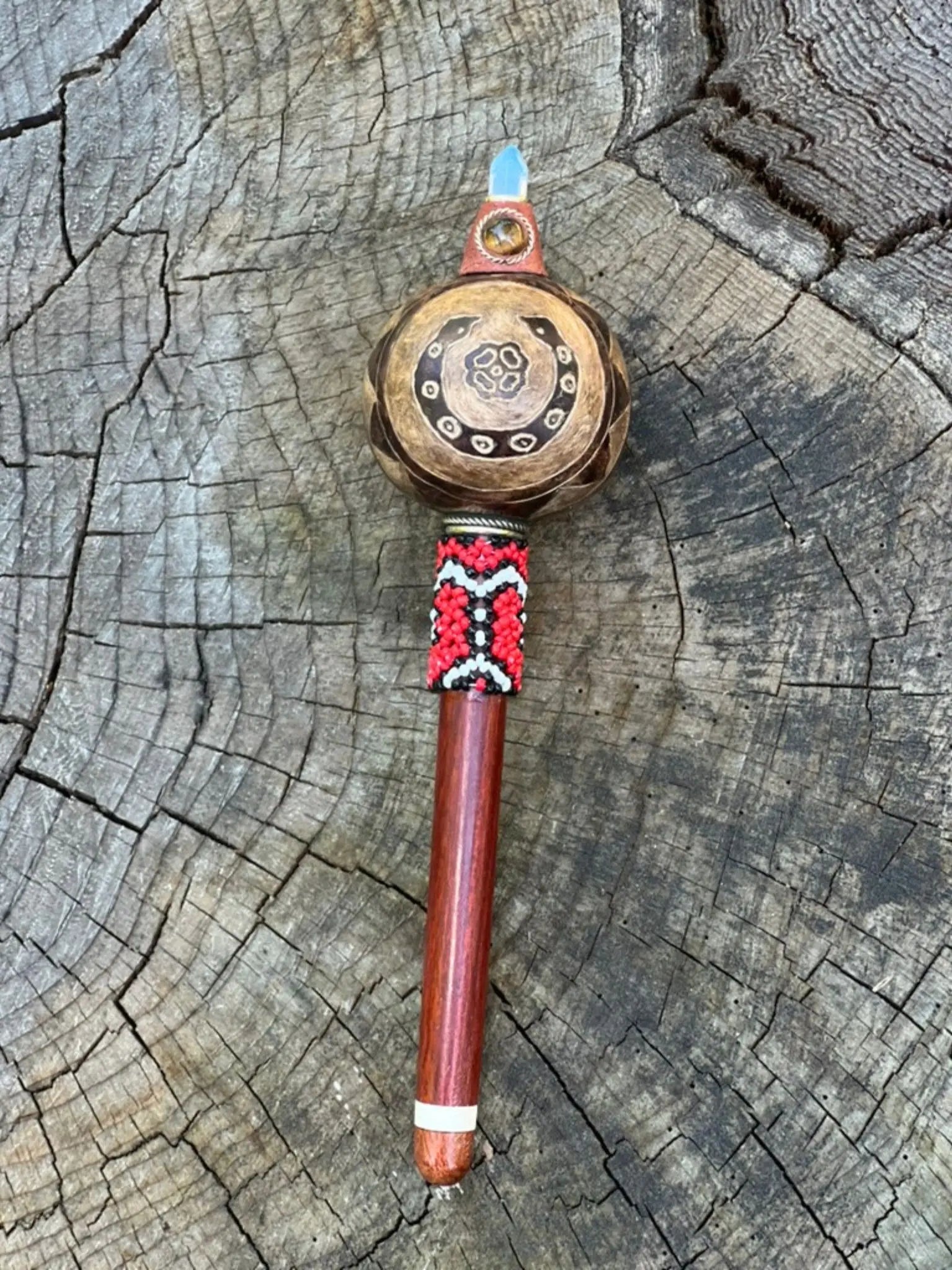 Maraca Wingo Gourd Shaker by Collective Journey Art