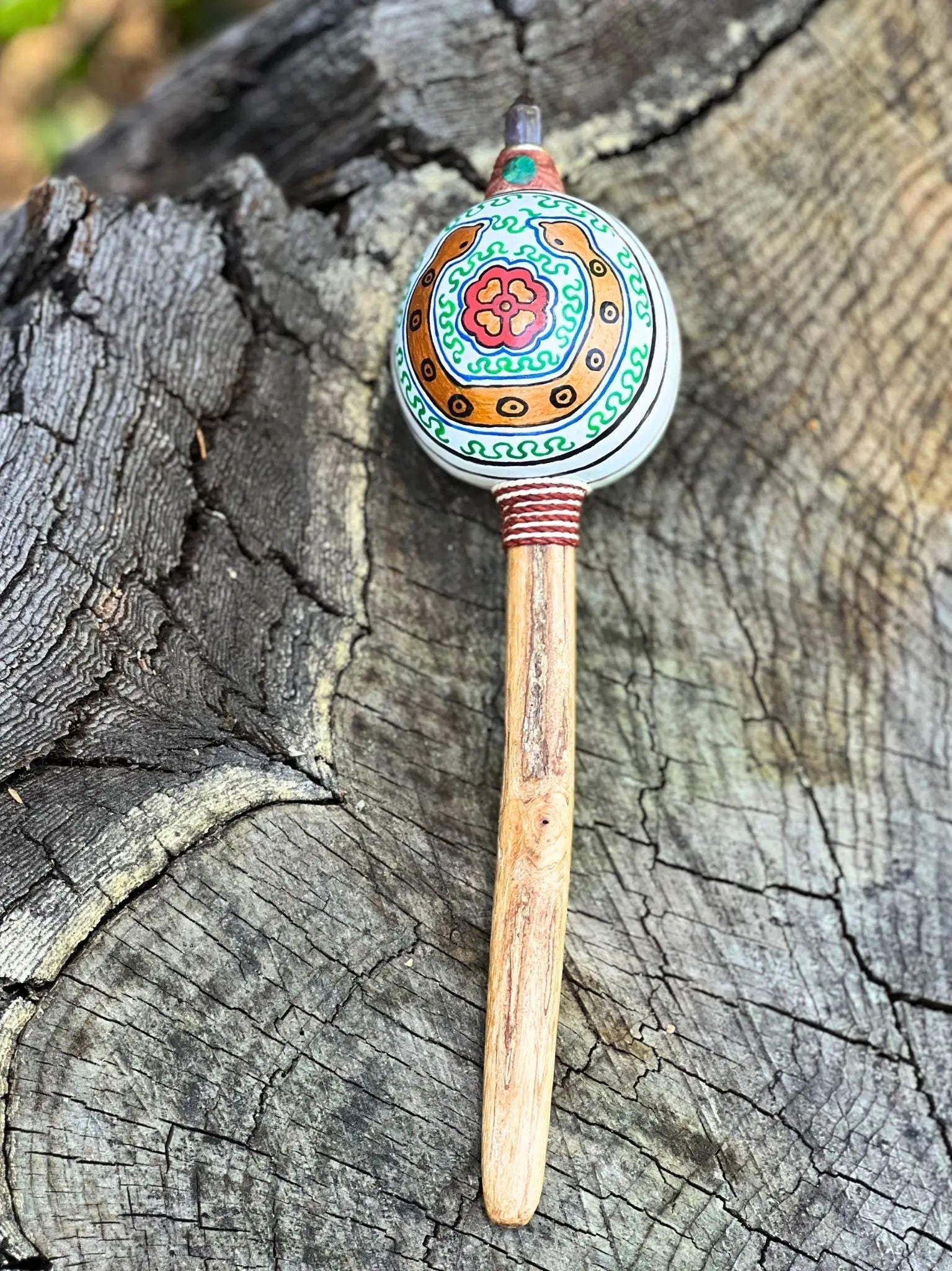 Maraca Wingo Gourd Shaker by Collective Journey Art