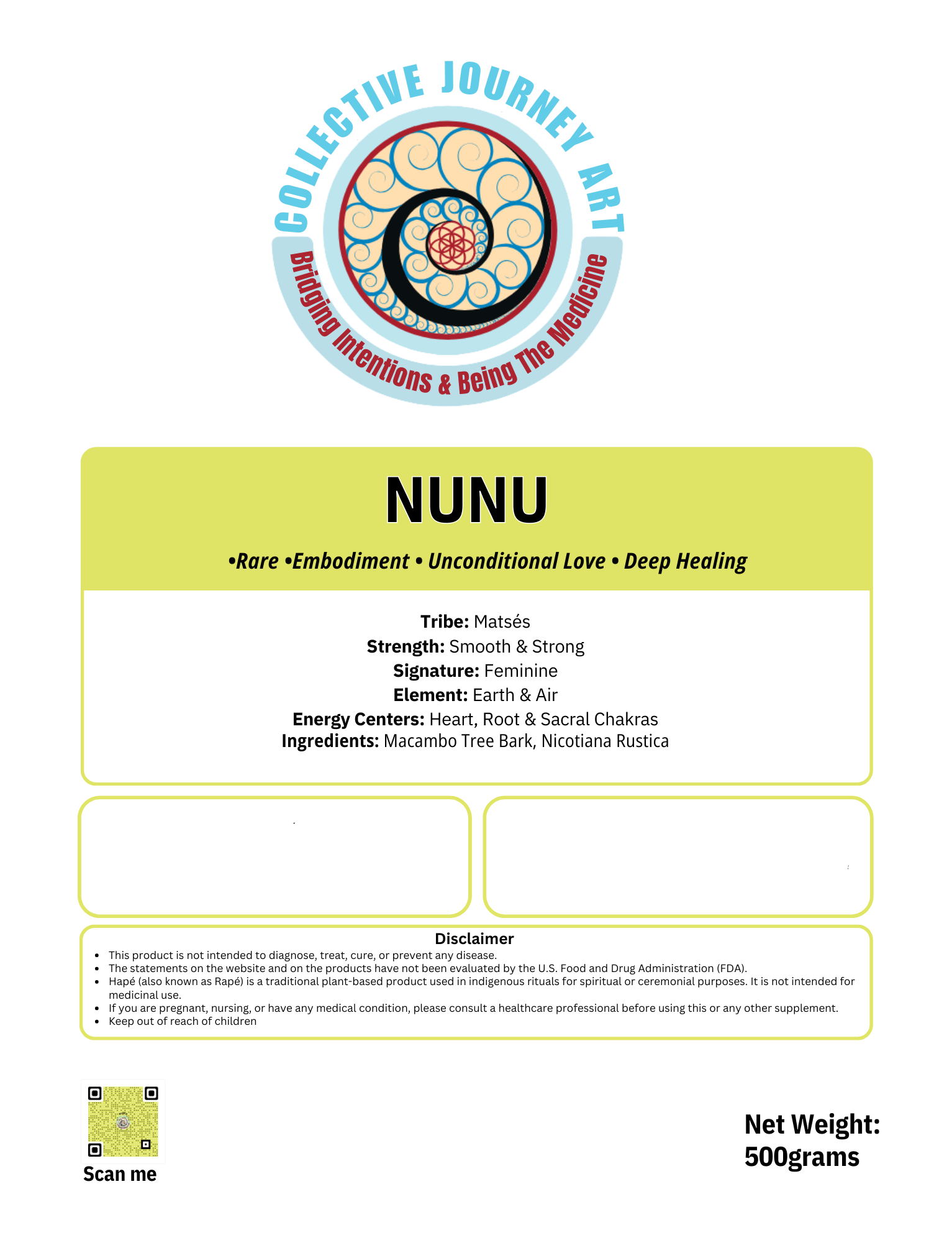 Hapé NUNU Authentic Rapé by Collective Journey Art