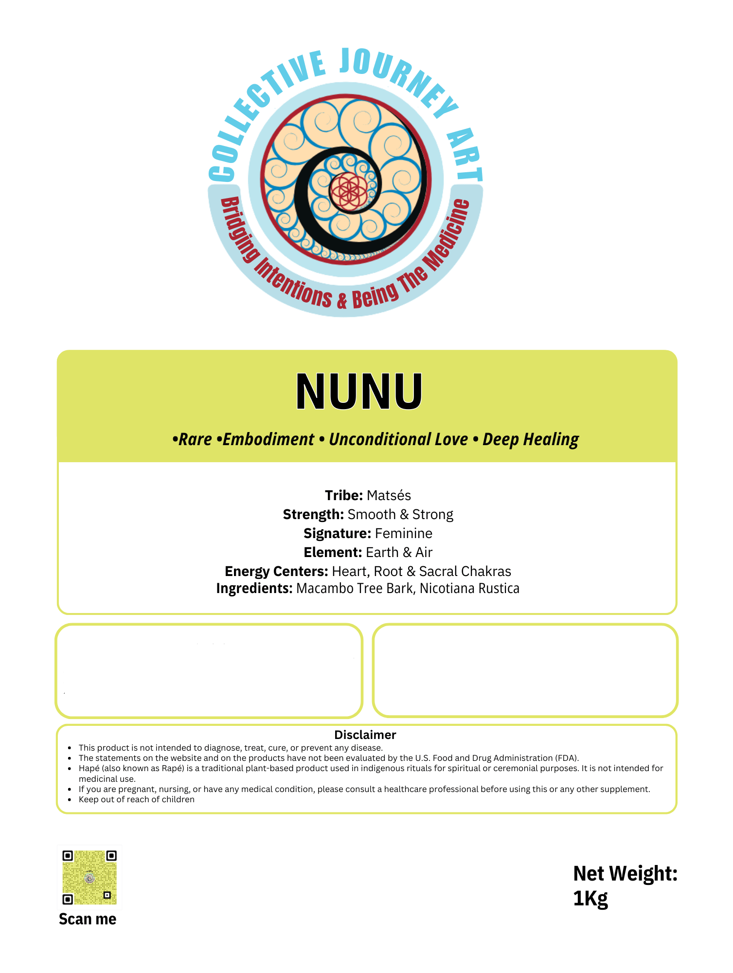 Hapé NUNU Authentic Rapé by Collective Journey Art