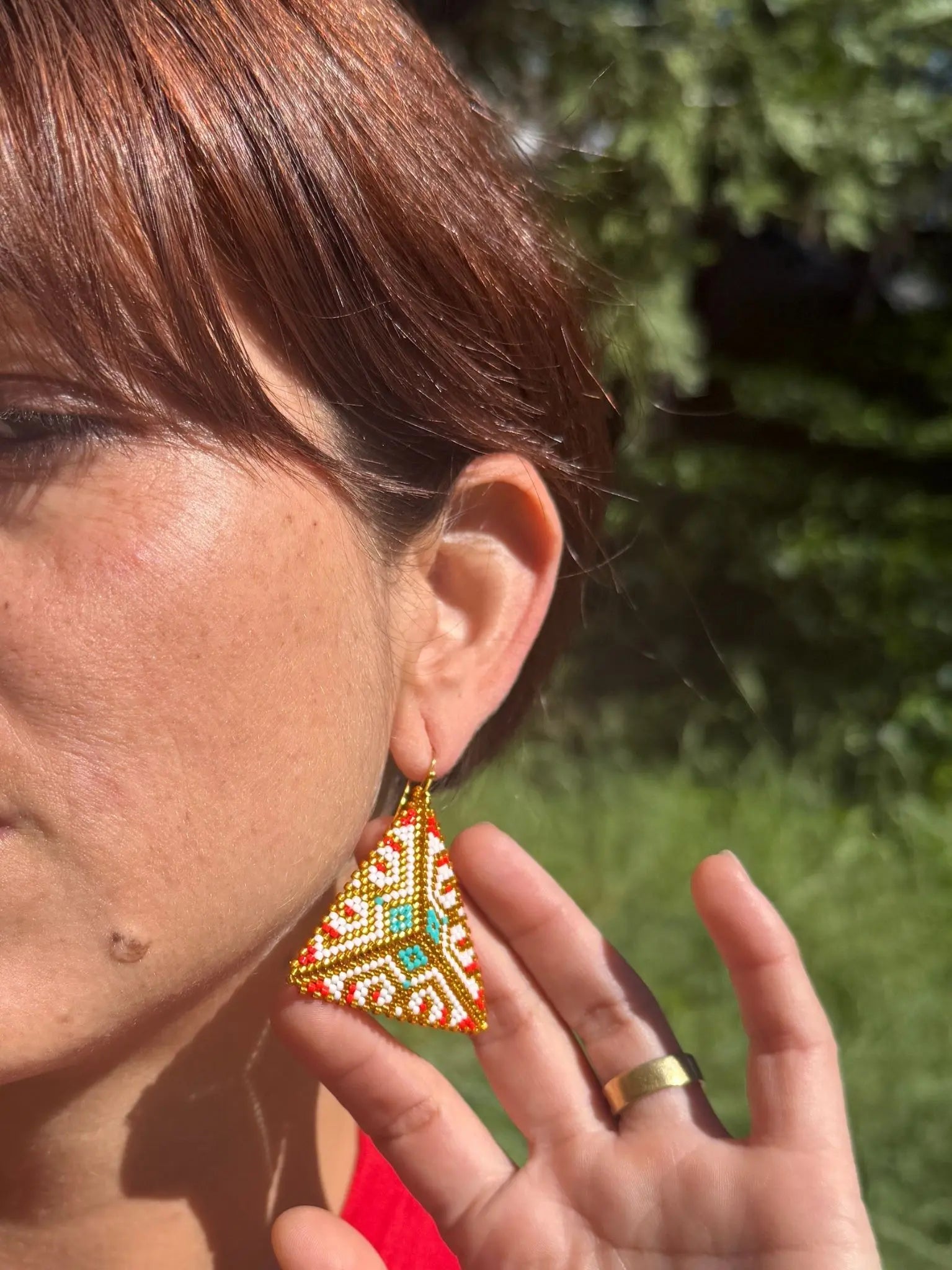 Pyramid Earrings by Collective Journey Art