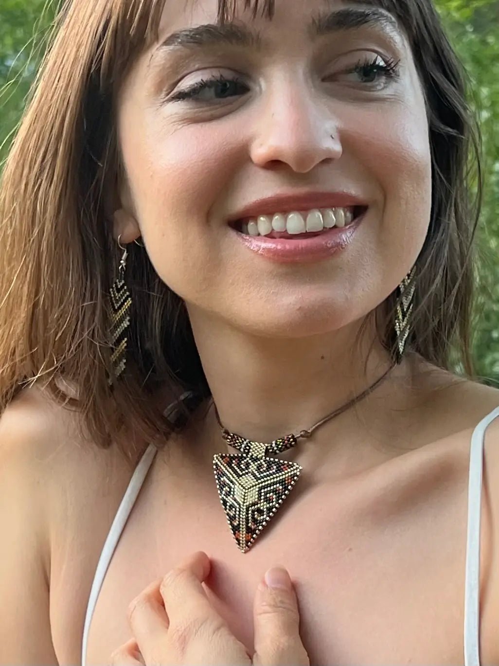 Pyramid of the Third Eye Pendant by Collective Journey Art