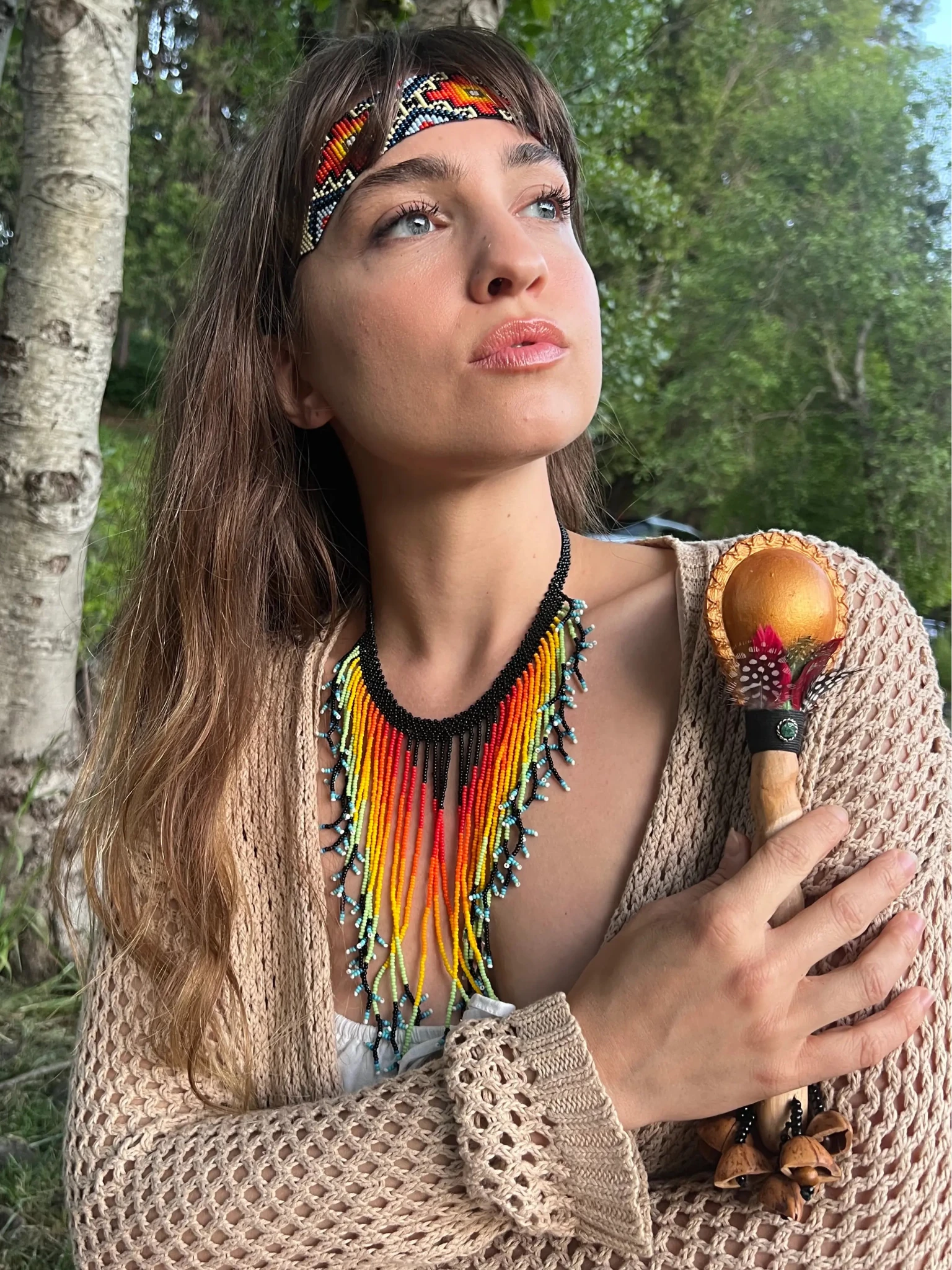 Rain Fringe Necklace by Collective Journey Art