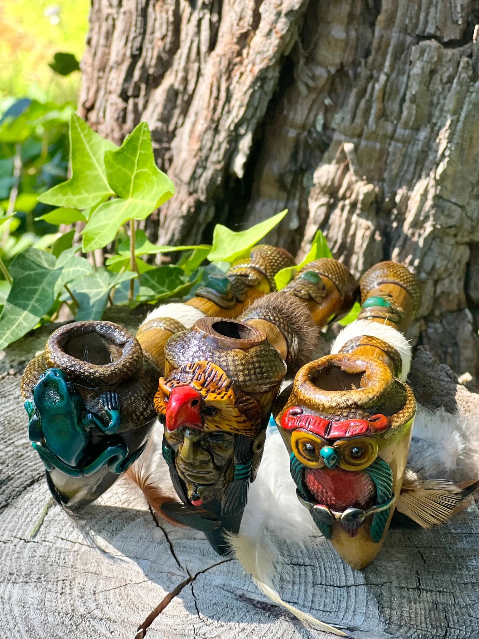Bamboo Peace Pipe - Small by Collective Journey Art