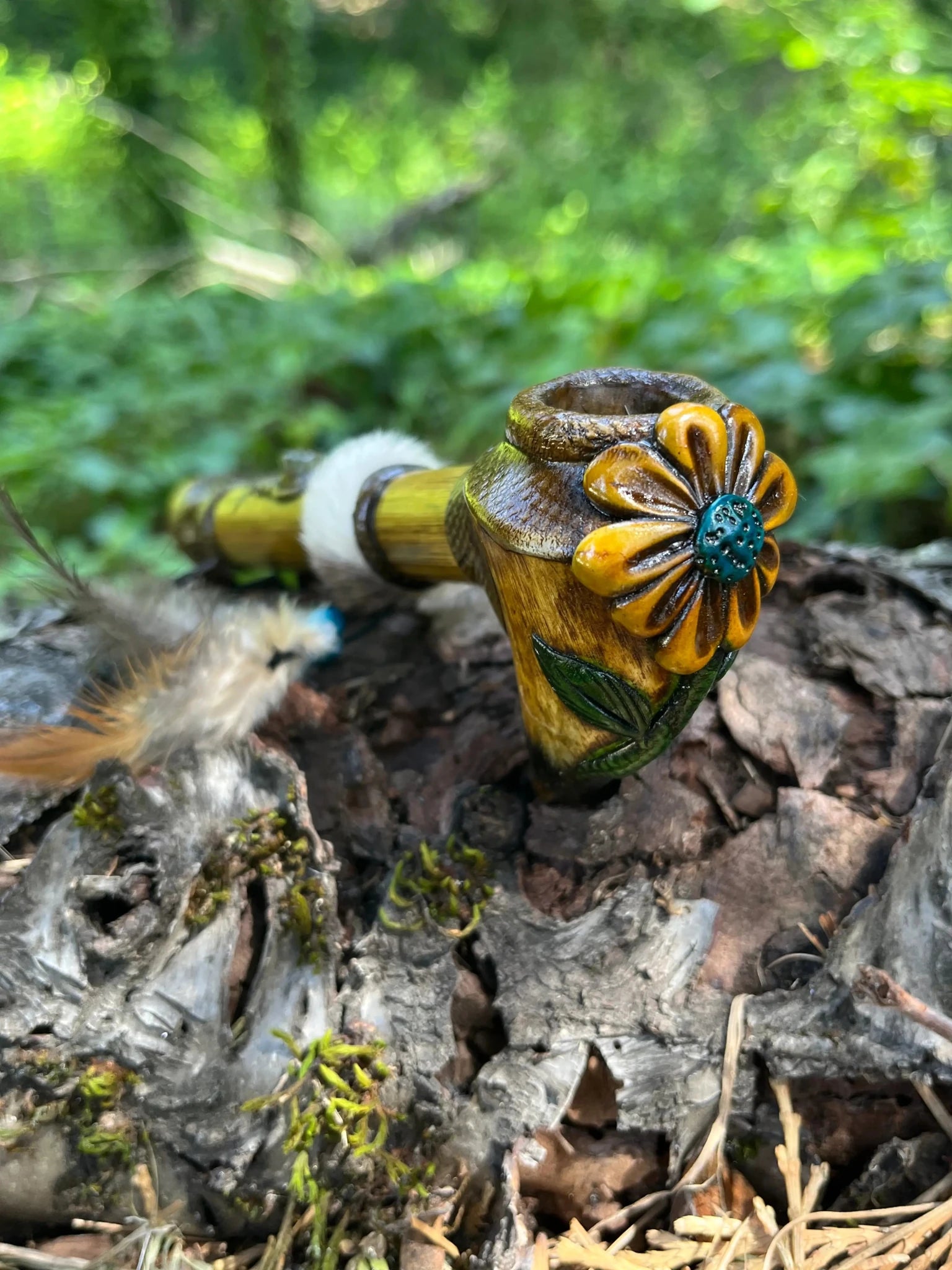 Bamboo Peace Pipe - Small by Collective Journey Art